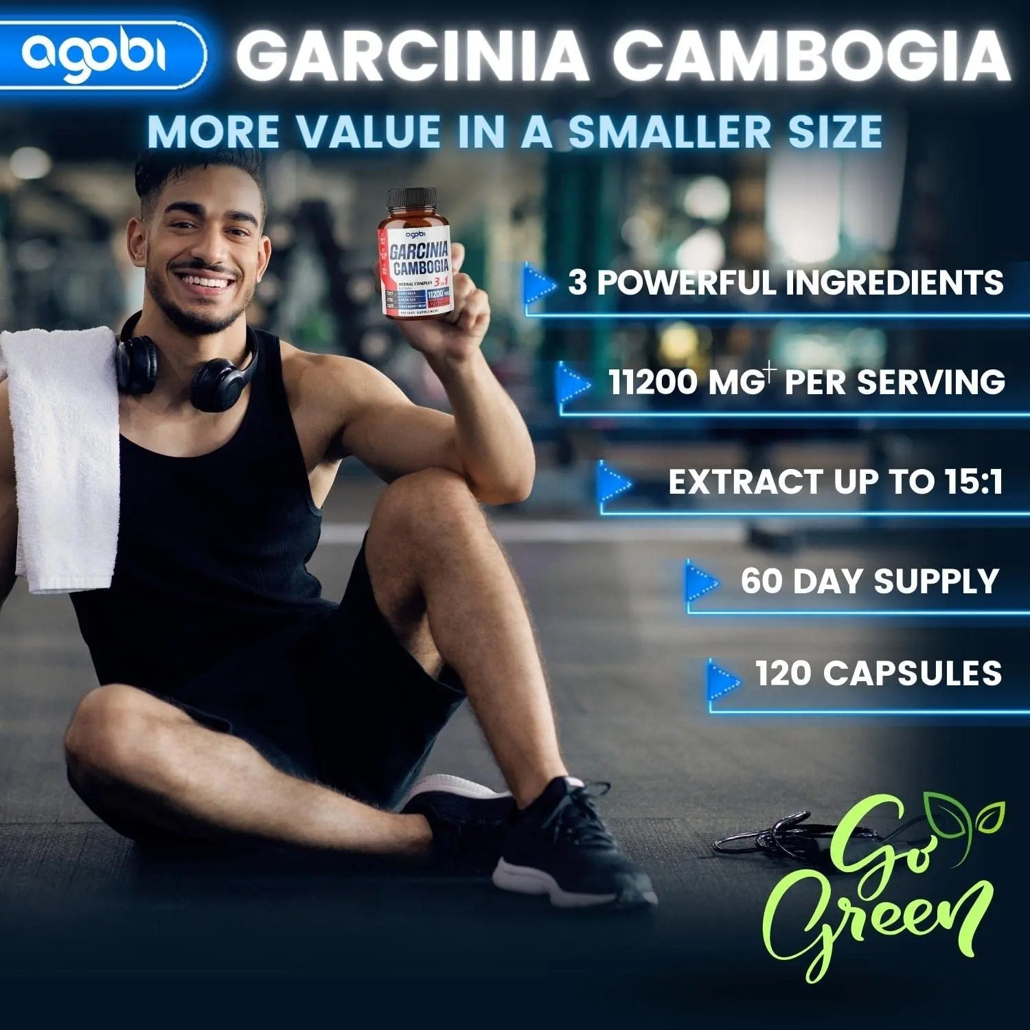 agobi 3in1 Garcinia Cambogia Extract Capsules - 11200mg Herbal Supplement for Body Health agobi Au supplements