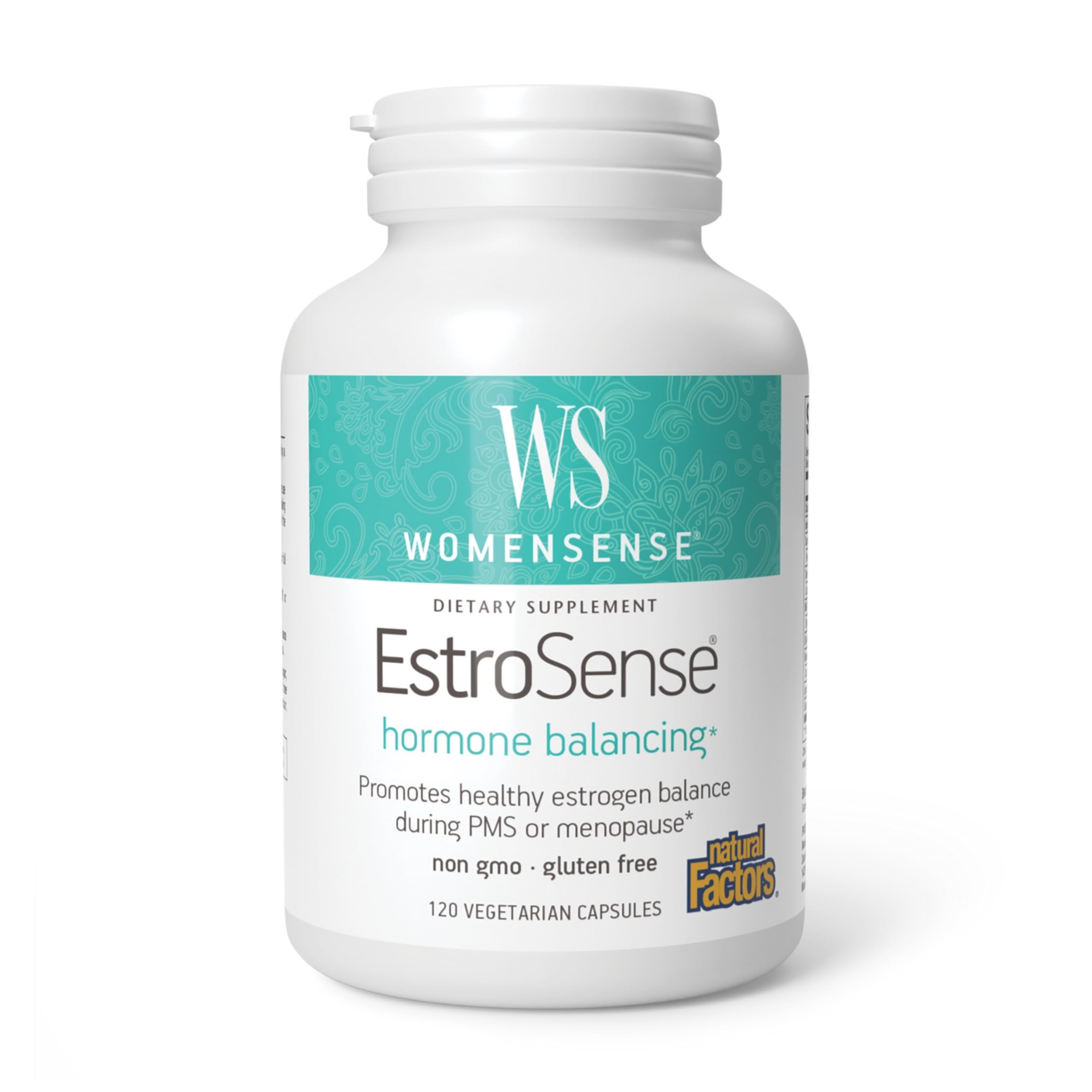 Natural Factors WomenSense EstroSense - Daily Hormonal Balance Support Supplement - Supports Healthy Menstration & Menopause - Non-GMO Natural Supplement - 120 Vegetarian Capsules (60 Servings) Natural Factors Au supplements