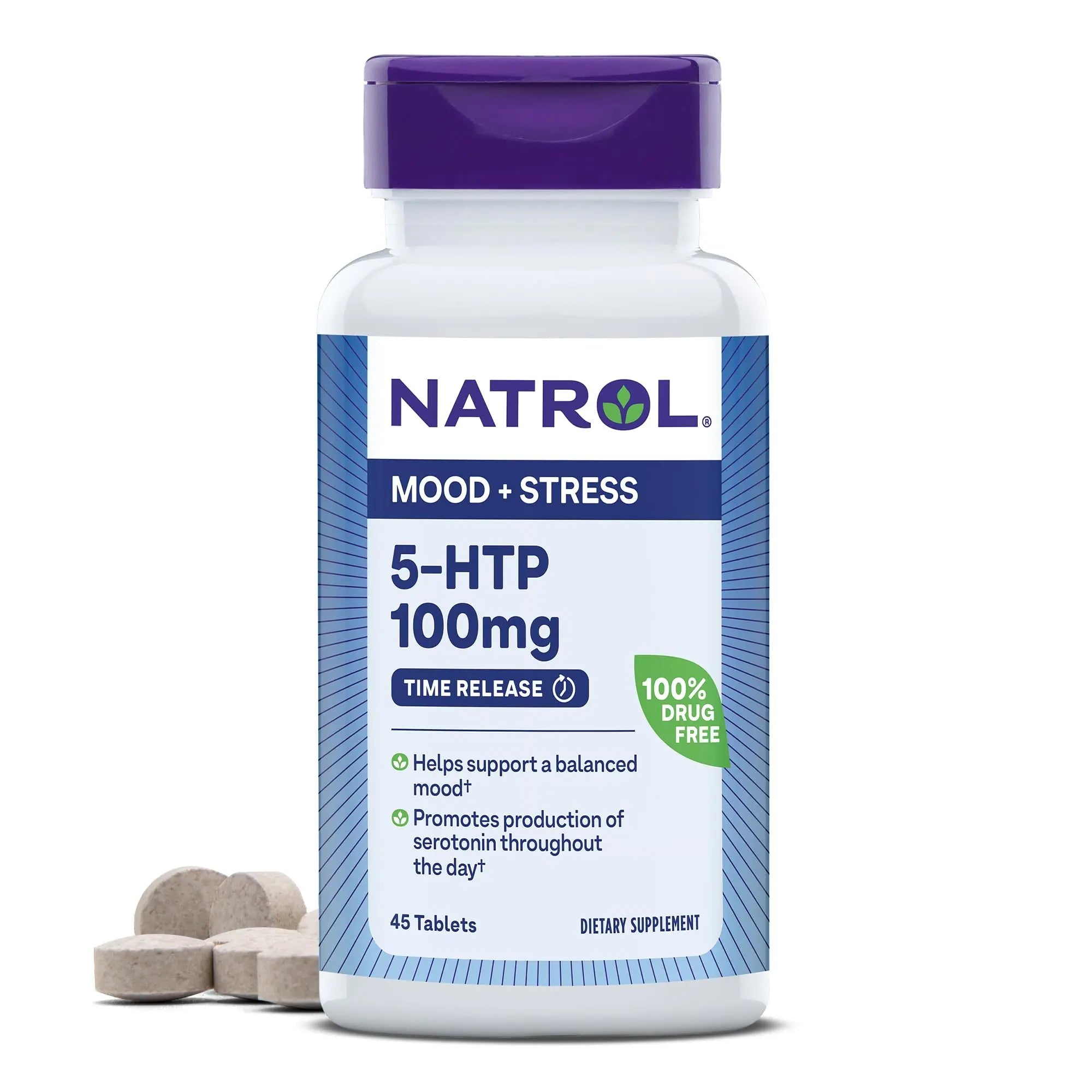 Natrol 5-HTP 100mg, Dietary Supplement Helps Support a Balanced Mood, 90 Time Natrol Au supplements