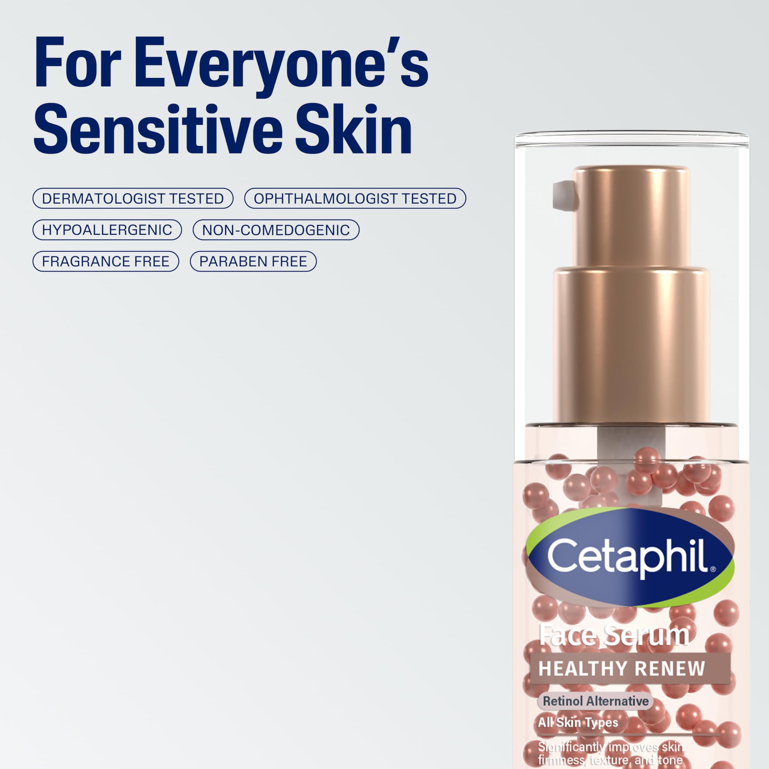 Cetaphil Healthy Renew Anti Aging Face Serum 1 Oz, Retinol Alternative Serum for Face with Niacinamide & Peptides