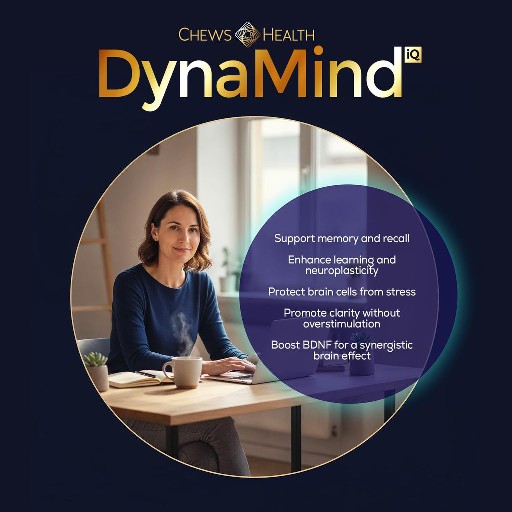 DynaMind iQ Brain Supplement for Memory and Focus for Adults - Nootropic Chews | Coffee Fruit & Mushroom Supplement Blend, Memory Focus Supplement, Caffeine Focus Pills Alternative, 30 Count CHEWSHEALTH Au supplements
