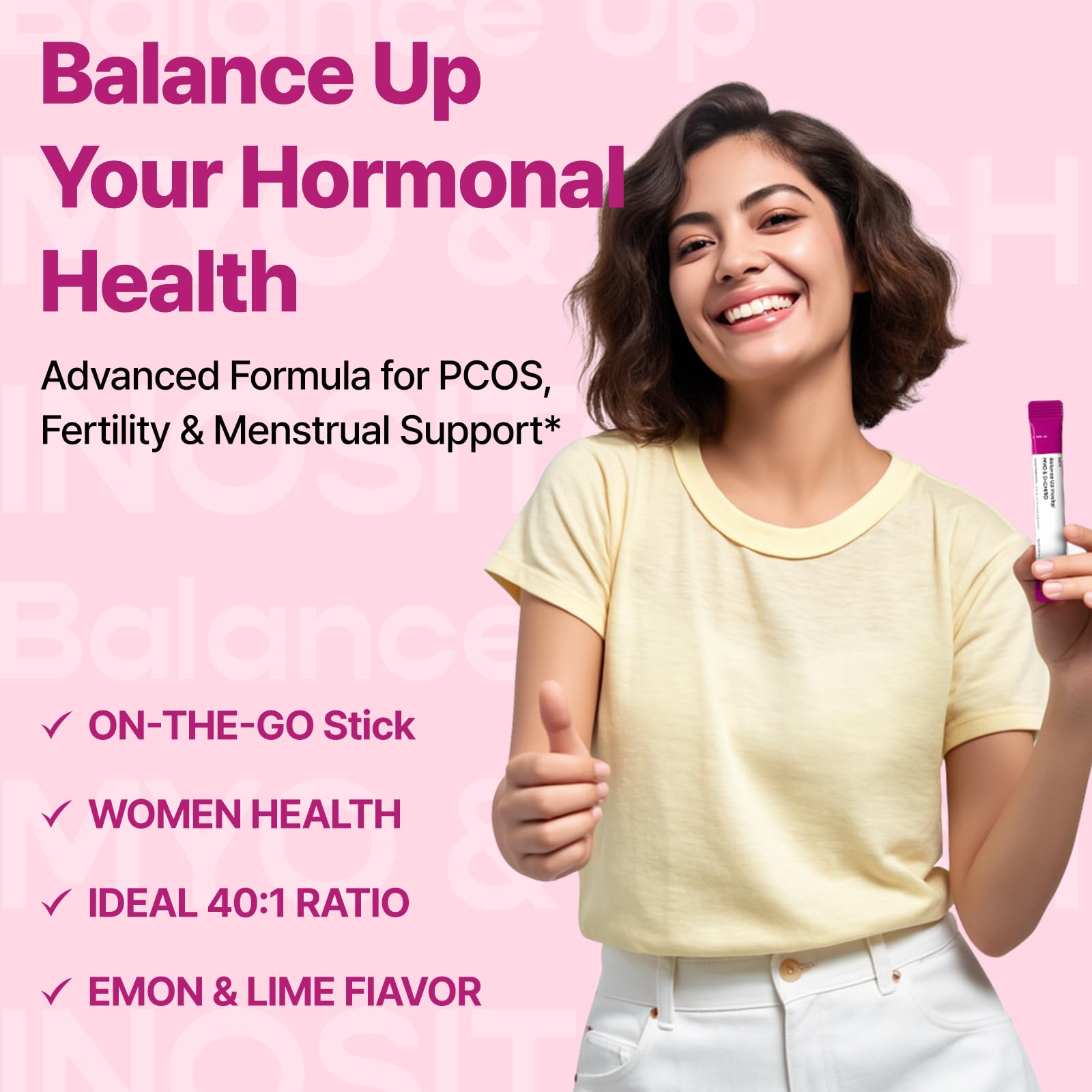 Dr.GET IT Balance Up Inositol 40:1 Myo & D-Chiro with Folate & Choline – Hormone Balance & Reproductive Health Support for Women – Lemon Lime Stick Powder, 30 Servings Dr.GET IT Au supplements
