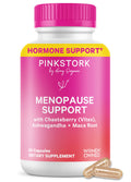Pink Stork Menopause Support for Women - Hot Flash, Mood, Sleep, Weight, Cortisol & Hormonal Balance - Vegan, Estrogen-Free Perimenopause Relief - Ashwagandha, Maca - 60 Capsules Pink Stork Au supplements