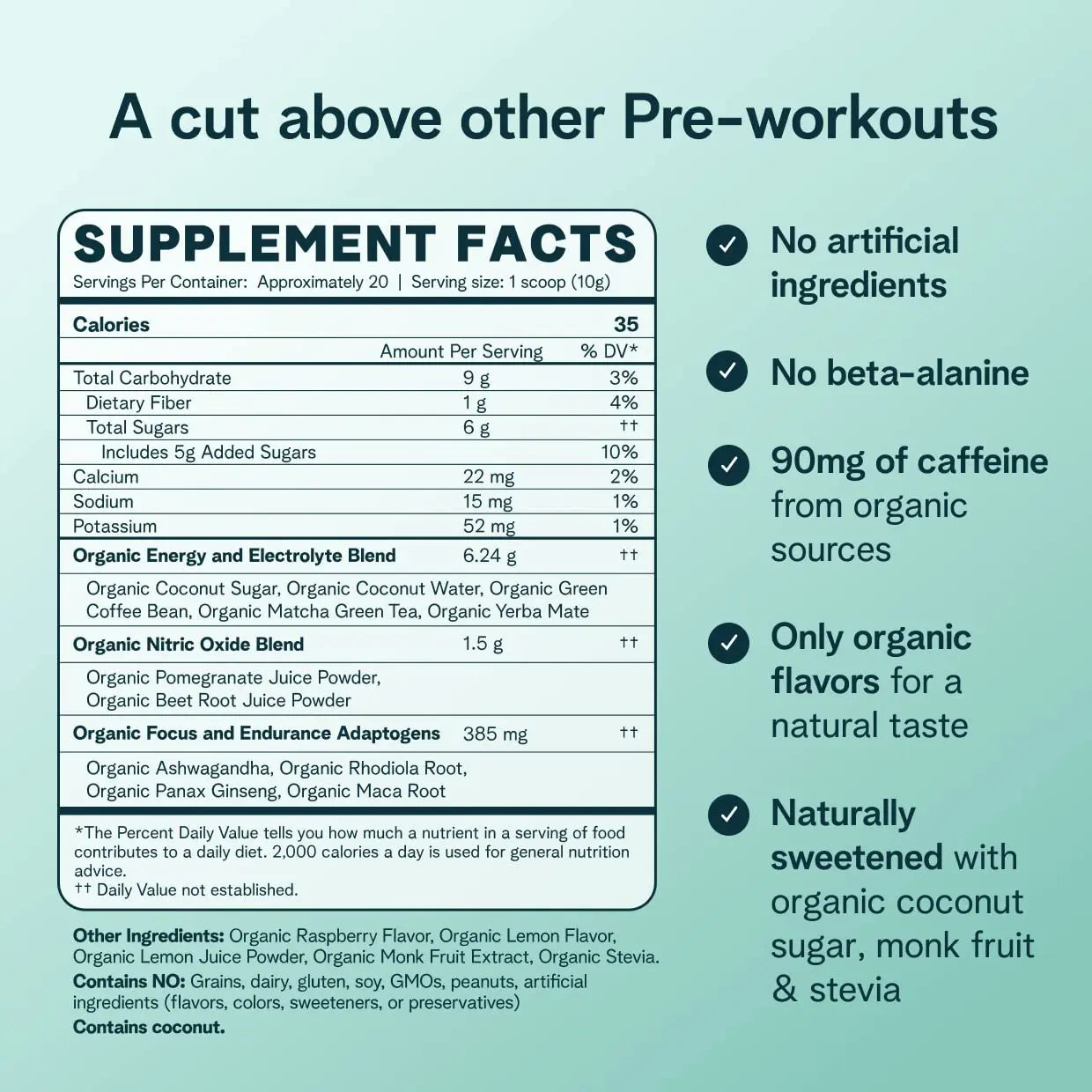 Ora Organic Natural Pre Workout Powder - Raspberry Lemonade Flavor- Provides Jitter Free Ora Organic Au supplements