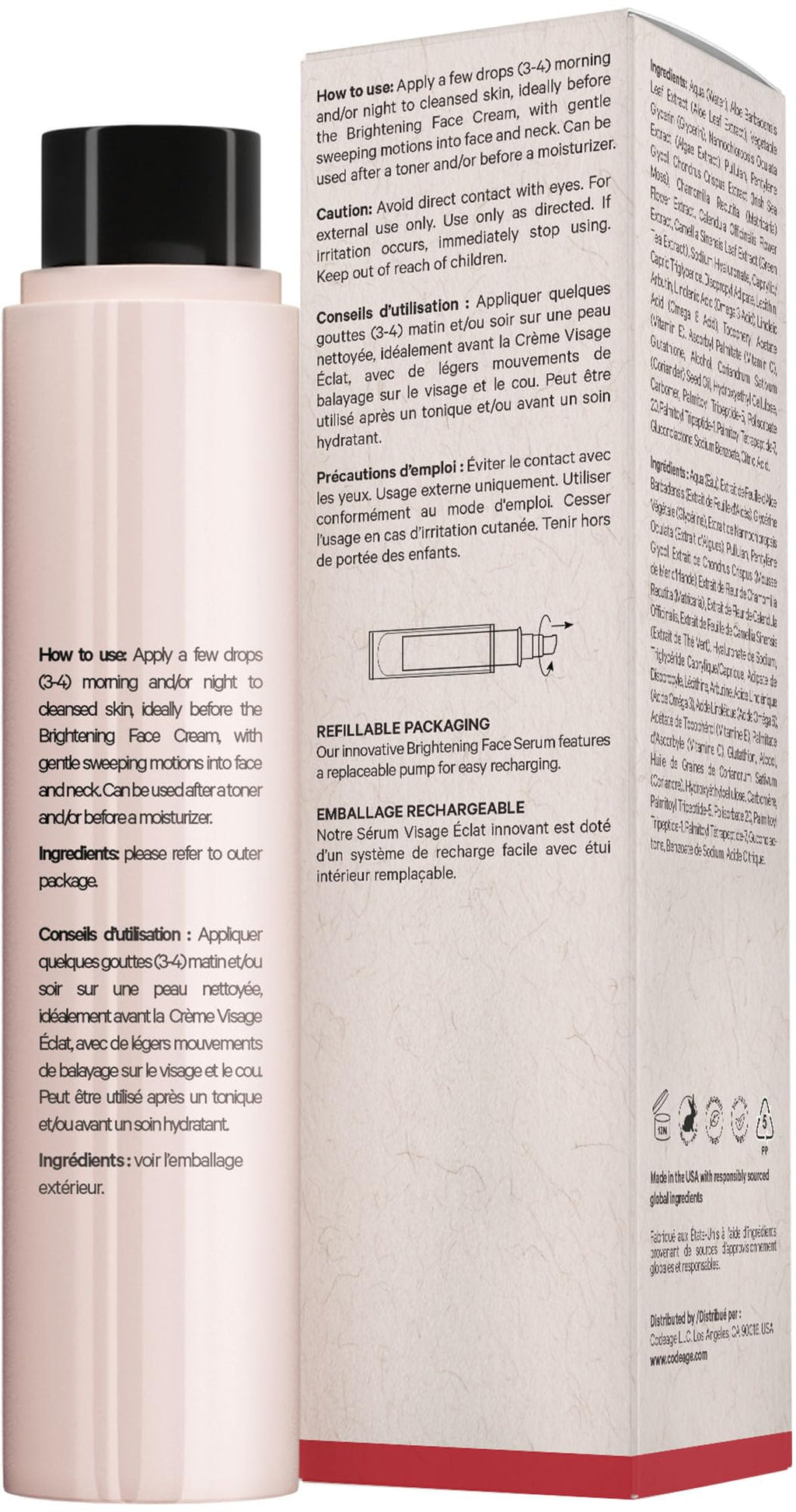 Maison Rouge Brightening Face Serum Refill by Codeage – Glutathione, Vitamin C, E, Hyaluronic Acid & Collagen – Radiance & Antioxidant Support – Paraben-Free – For All Skin Types – 1.7 fl oz Codeage Au supplements