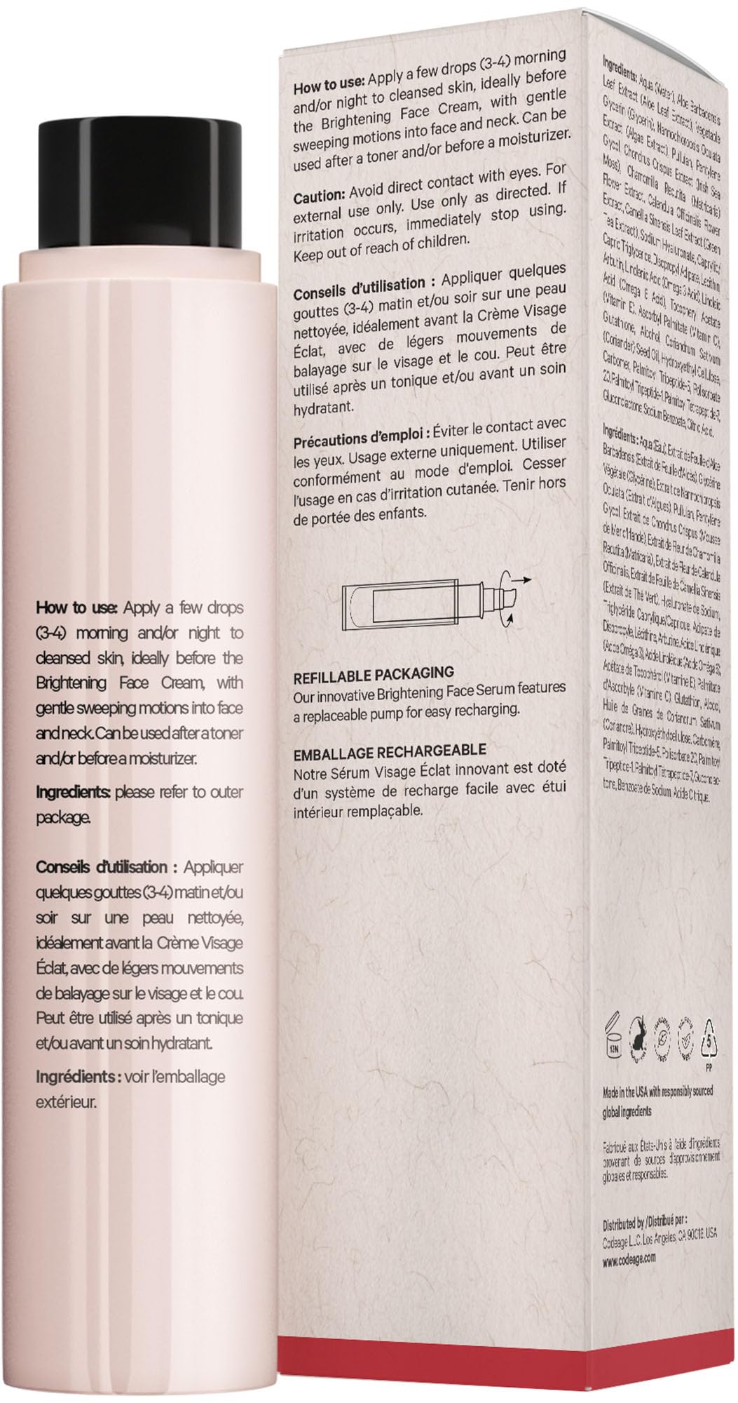 Maison Rouge Brightening Face Serum Refill by Codeage – Glutathione, Vitamin C, E, Hyaluronic Acid & Collagen – Radiance & Antioxidant Support – Paraben-Free – For All Skin Types – 1.7 fl oz Codeage Au supplements
