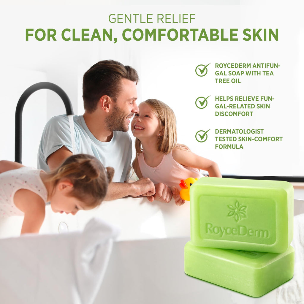 Roycederm Antifungal Bar Soap - Tea tree Oil Soap - Athlete’s Foot Treatment for Jock Itch & Ringworm