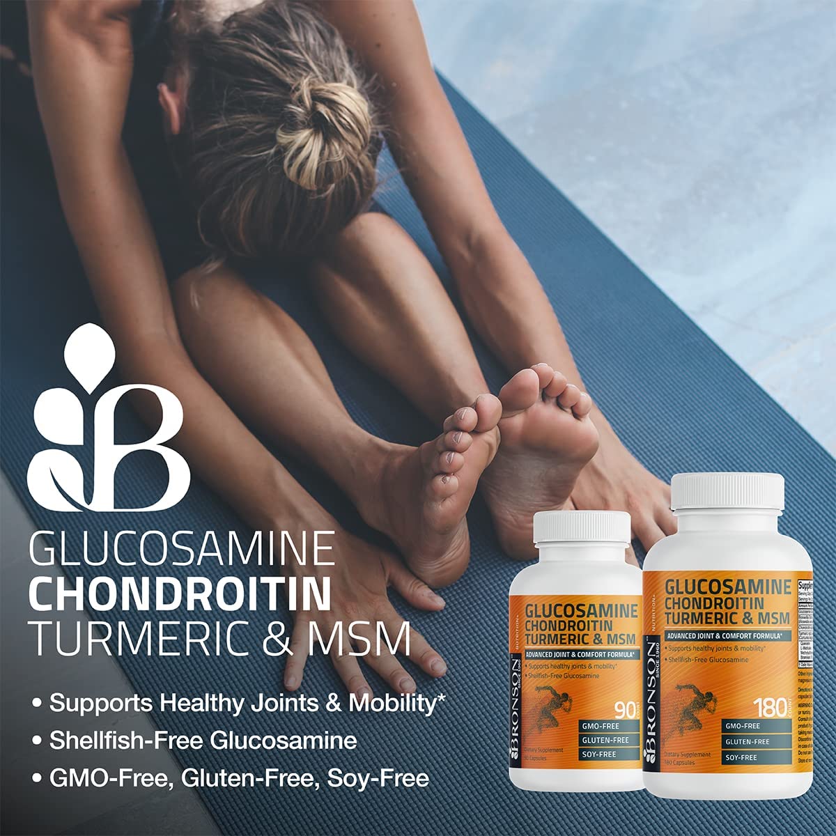 Bronson Glucosamine Chondroitin Turmeric & MSM Advanced Joint & Cartilage Formula, Supports Healthy Joints