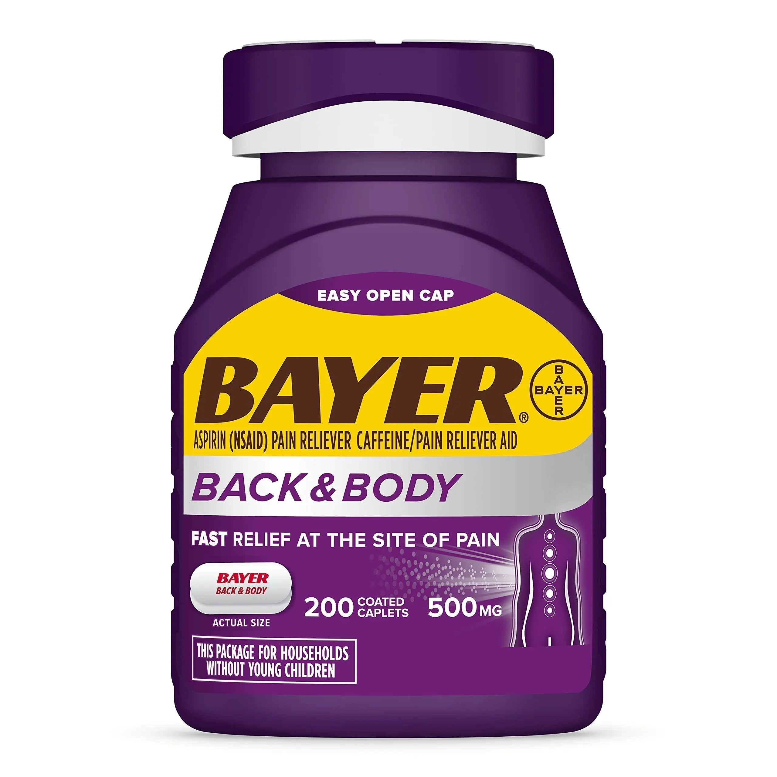 Bayer Extra Strength 500mg Aspirin Plus Caffeine for Powerful Pain Relief, 200 Coated Caplets Bayer Au supplements