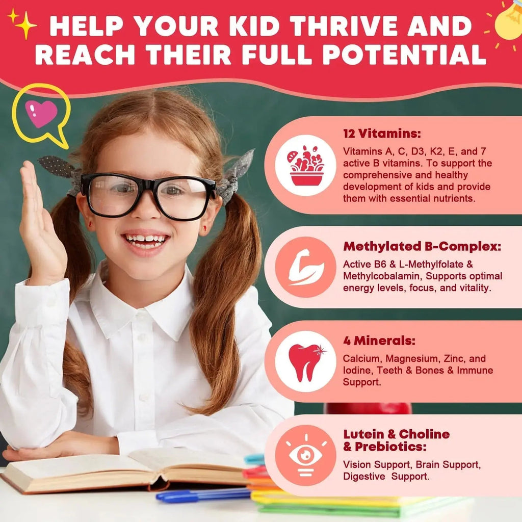 (2 Pack) Sugar Free Calcium Multivitamin Gummies for Kids - Nutritional, Immune, Bone Support, Whole Multivitamin, with Vitamins A, C, D, B1, B2, B6 JIANKYTZ Au supplements