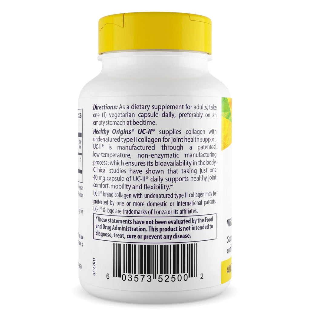Healthy Origins UC-II 40 mg (Undenatured Type II Collagen, Non-GMO, Gluten Free, Joint Support), 120 Veggie Caps Healthy Origins Au supplements