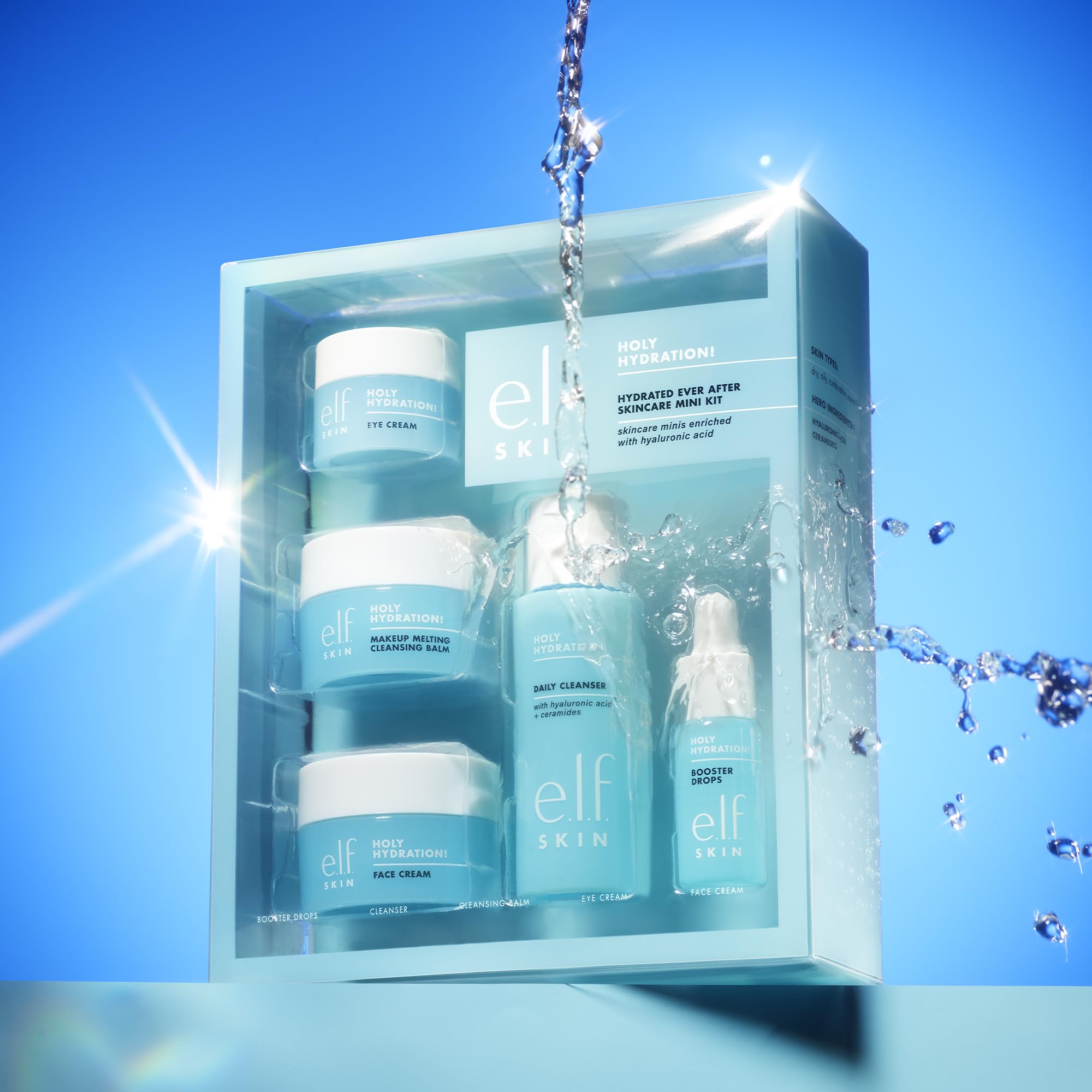 e.l.f. SKIN Holy Hydration! Hydrated Ever After Skincare Mini Kit, Cleanser, Makeup Remover,