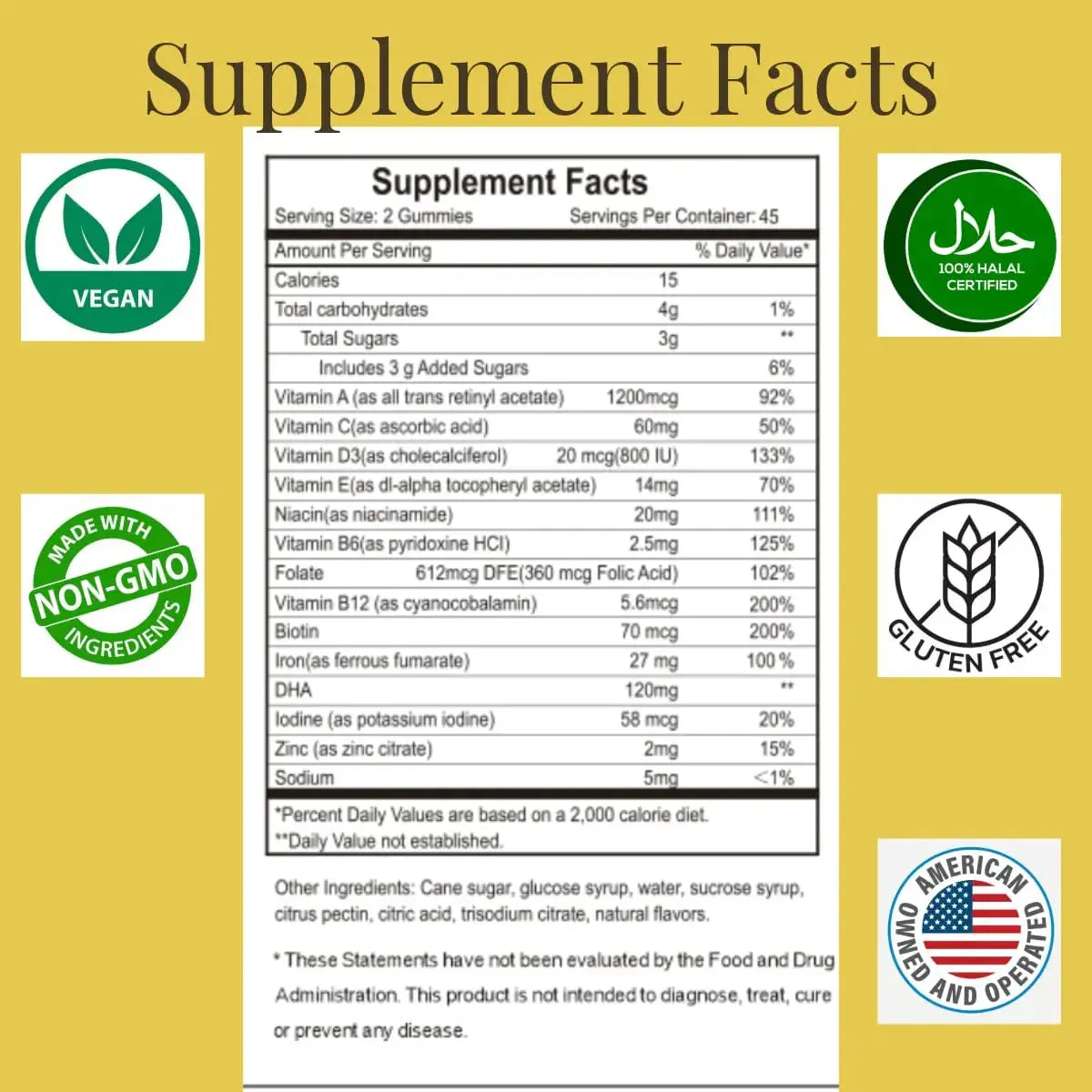 MonesAli Prenatal Gummies for Women Vitamins| & Postnatal | Vegan, Halal, Gelatin Free | with Folate, Iron & Biotin | MonesAli Au supplements