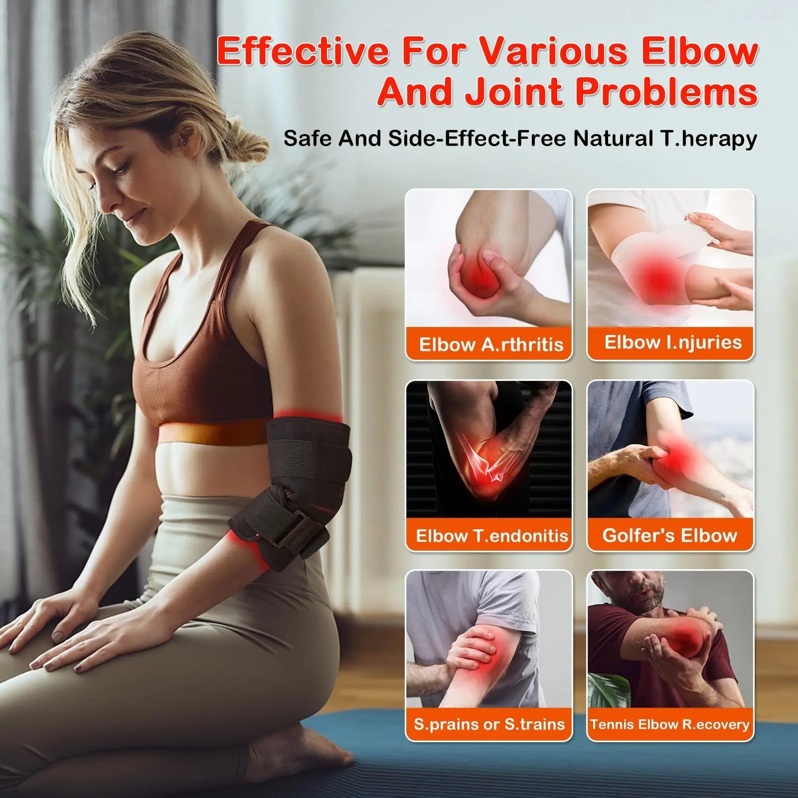 JOBYNA Red and I.nfrared L.ight T.herapy for Elbow Wrap, 850nm Near I.nfrared L.ight & 660nm JOBYNA Au supplements