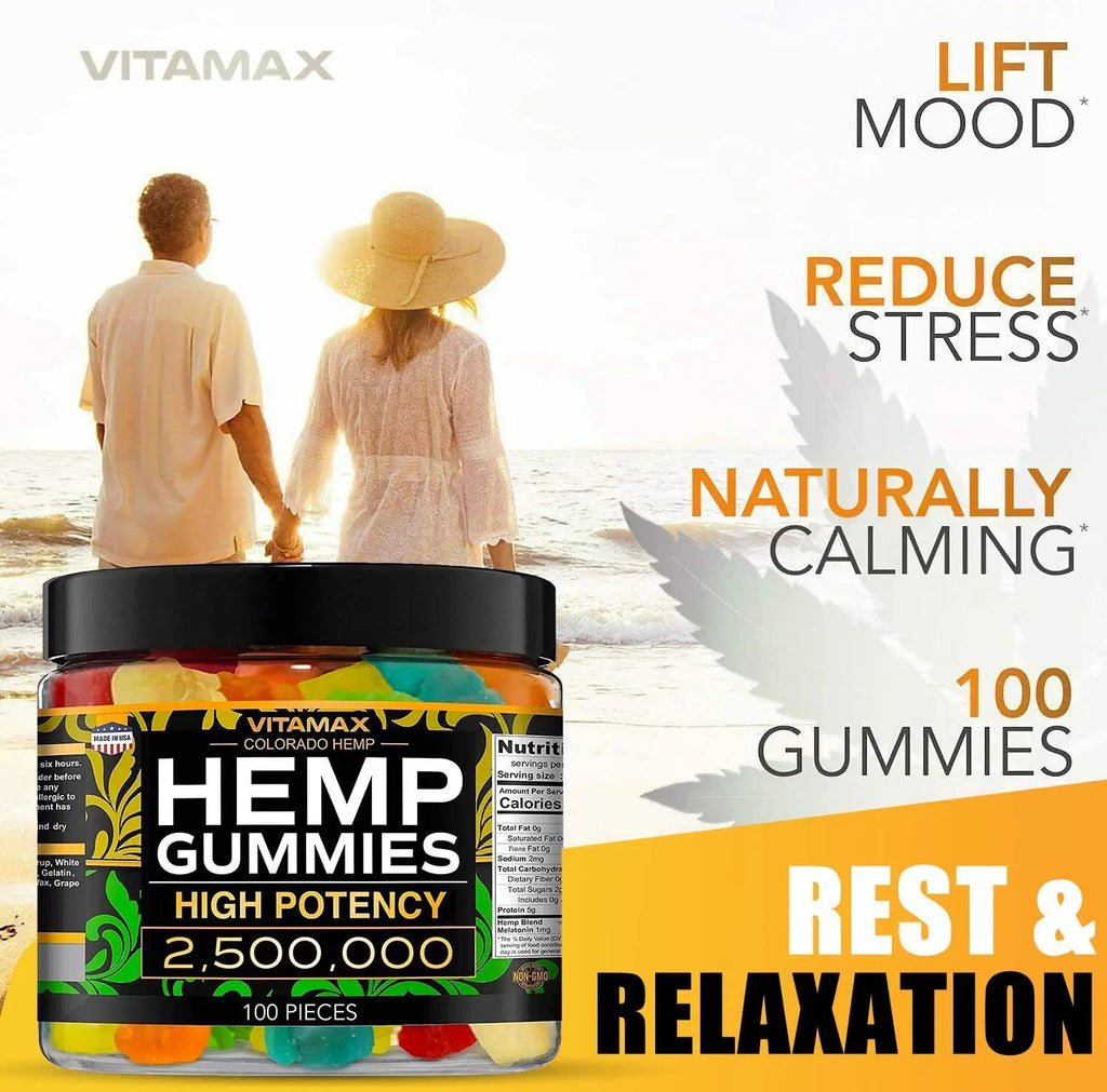 Vitamax Hemp Gummies - Great for Peace & Relaxation - 2,500,000 - Natural Fruit Flavors Vitamax Au supplements