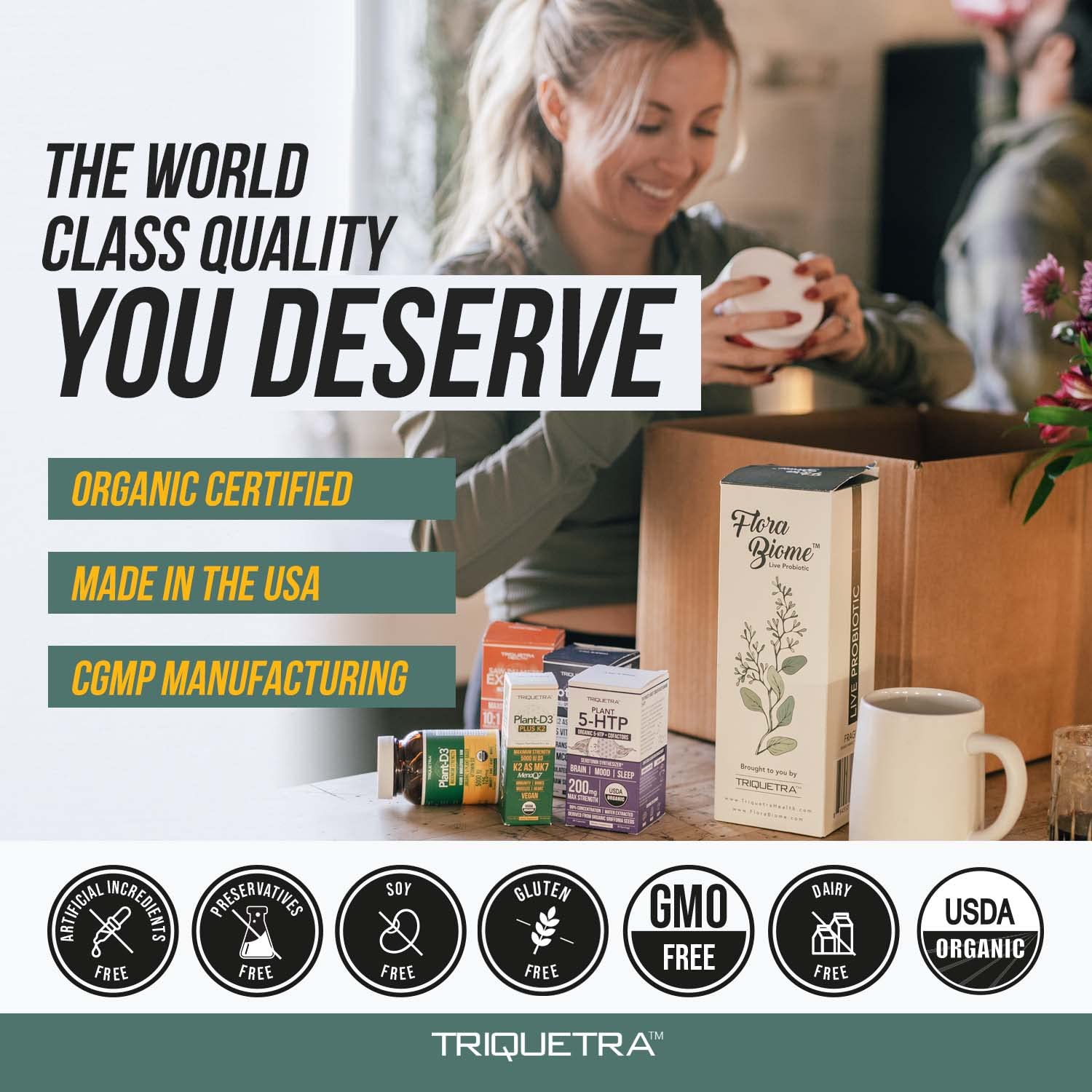 Organic Plant D3 + K2 | 5000 iu D3 + 120 mcg K2 as All-Trans MK7 from MenaQ7® - 100% Whole Food, Raw & Vegan | Enhanced Digestion with Prebiotic