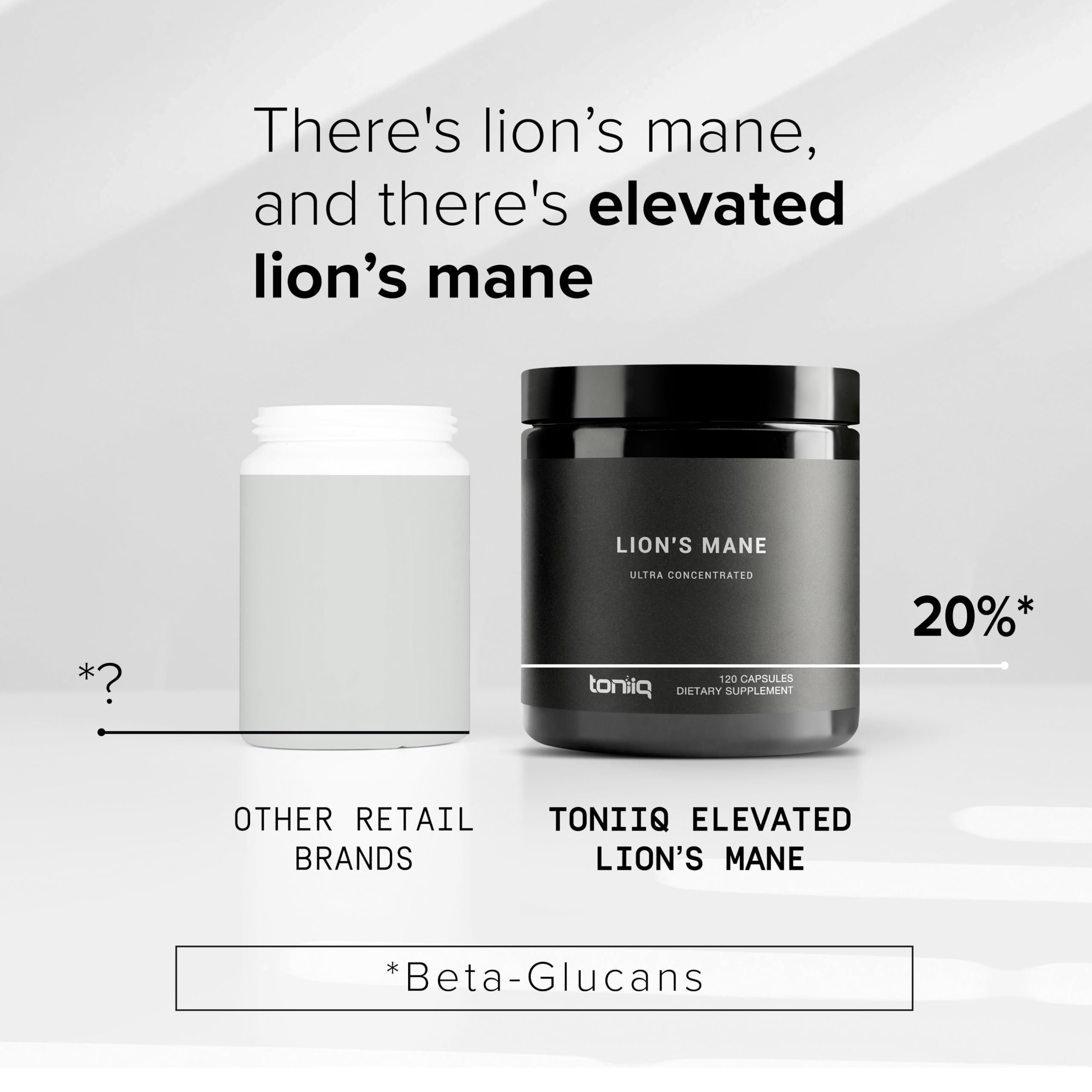 Toniiq Lion’s Mane - Ultra High Potency 10:1 Extract with 30% Polysaccharides - Highly Concentrated & Bioactive - Third-Party Lab Tested - 120 Capsules Toniiq Au supplements