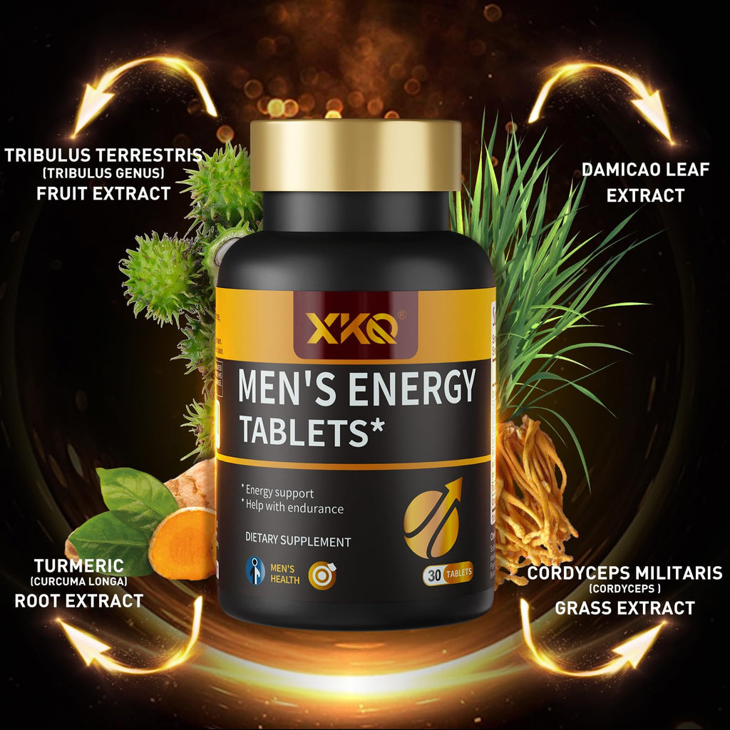 XKQ Men’s Vitality Support Supplement – Daily Energy & Performance Formula for Adult Men | Supports Circulation, Stamina & Confidence | Herbal & Amino Blend | 30 Tablets | 3rd Party Tested XKQ Au supplements