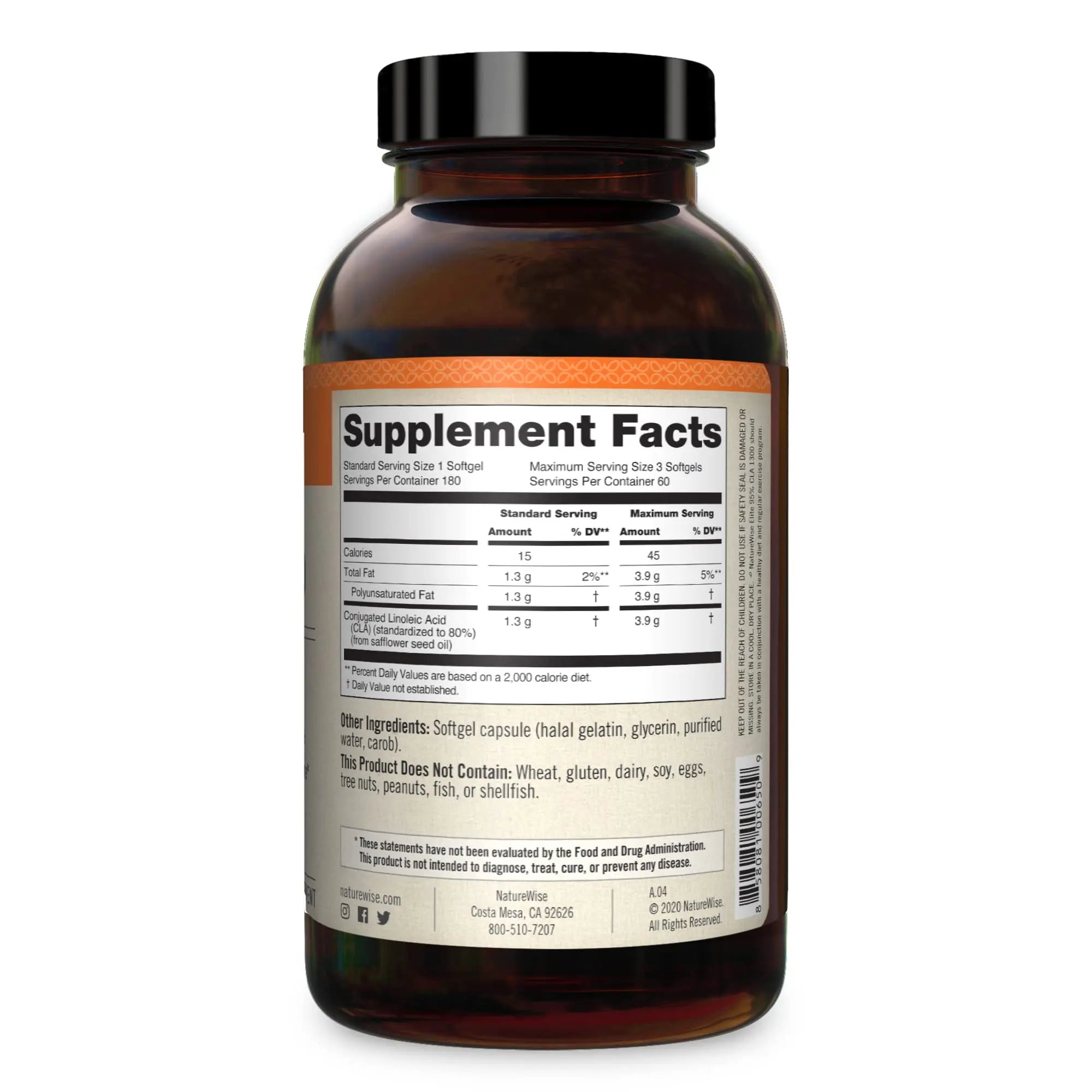 NatureWise Elite CLA 1300 Maximum Potency, 95% CLA Safflower Oil Workout Supplement NatureWise Au supplements