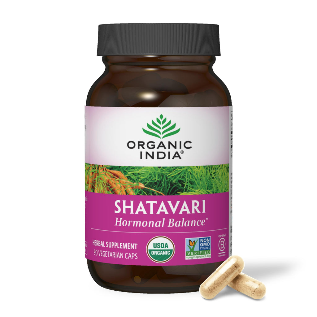 ORGANIC INDIA Shatavari Herbal Supplement - Supports Hormonal Balance, Immune and Inflammatory Response, Vegan, Gluten-Free, USDA Organic, Supports Reproductive Health - 90 Capsules ORGANIC INDIA Au supplements