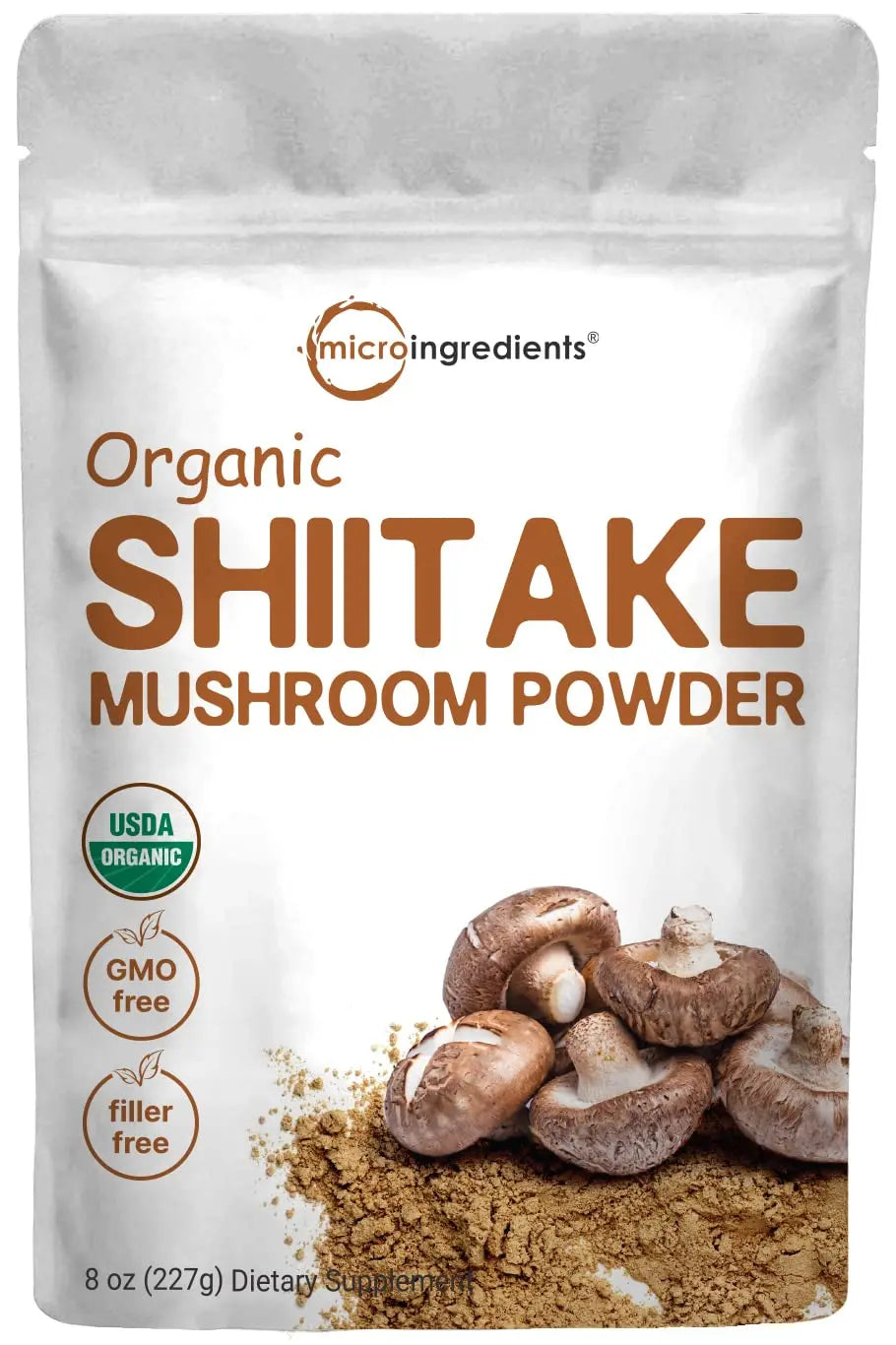 Sustainably US Grown, Organic Shiitake Mushrooms Powder, 8 Ounce Micro Ingredients Au supplements