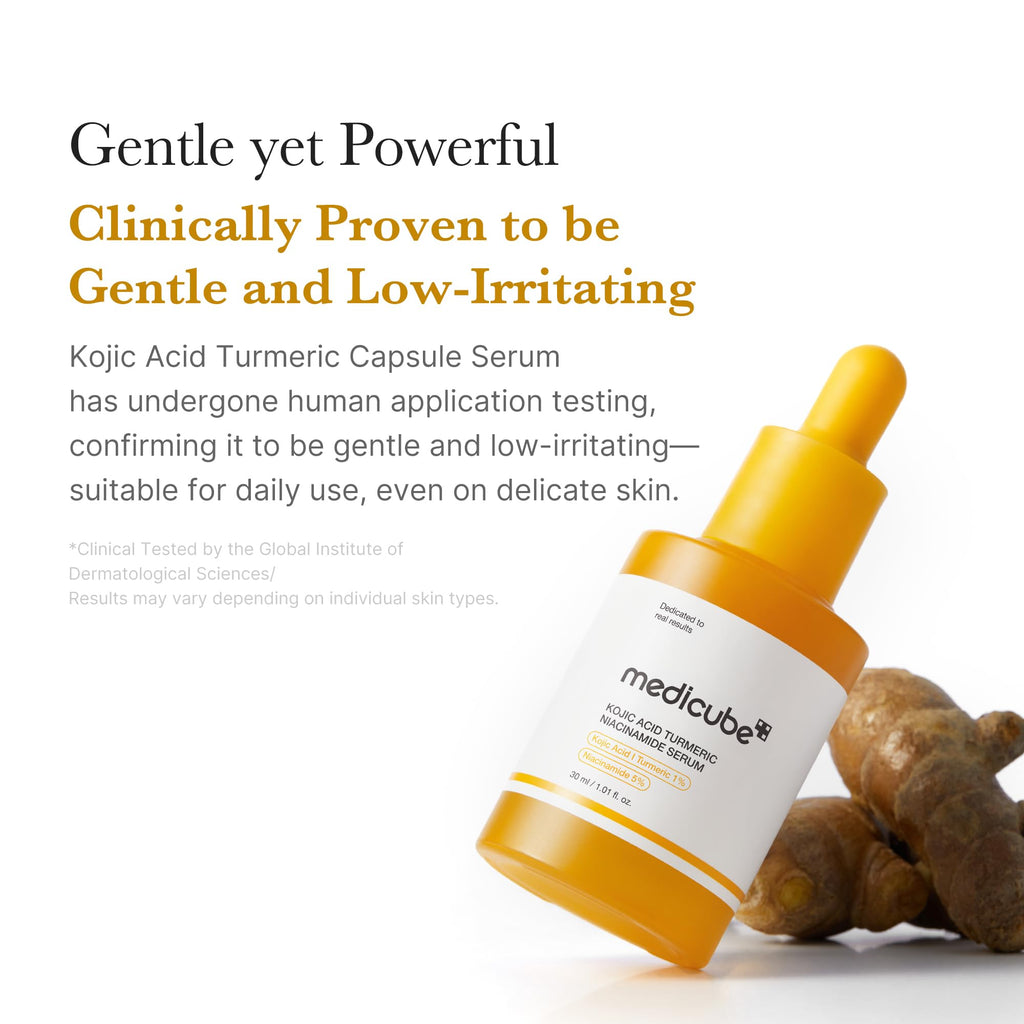 medicube Kojic Acid Turmeric Clarifying & Balancing Capsule Serum for Troubled Skin | Soothing & Brightening Facial Serum