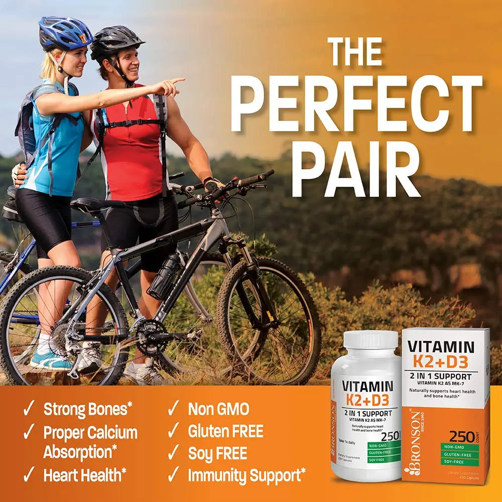 Bronson Vitamin K2 (MK7) with D3 Supplement Non-GMO Formula 5000 IU Vitamin Bronson Au supplements