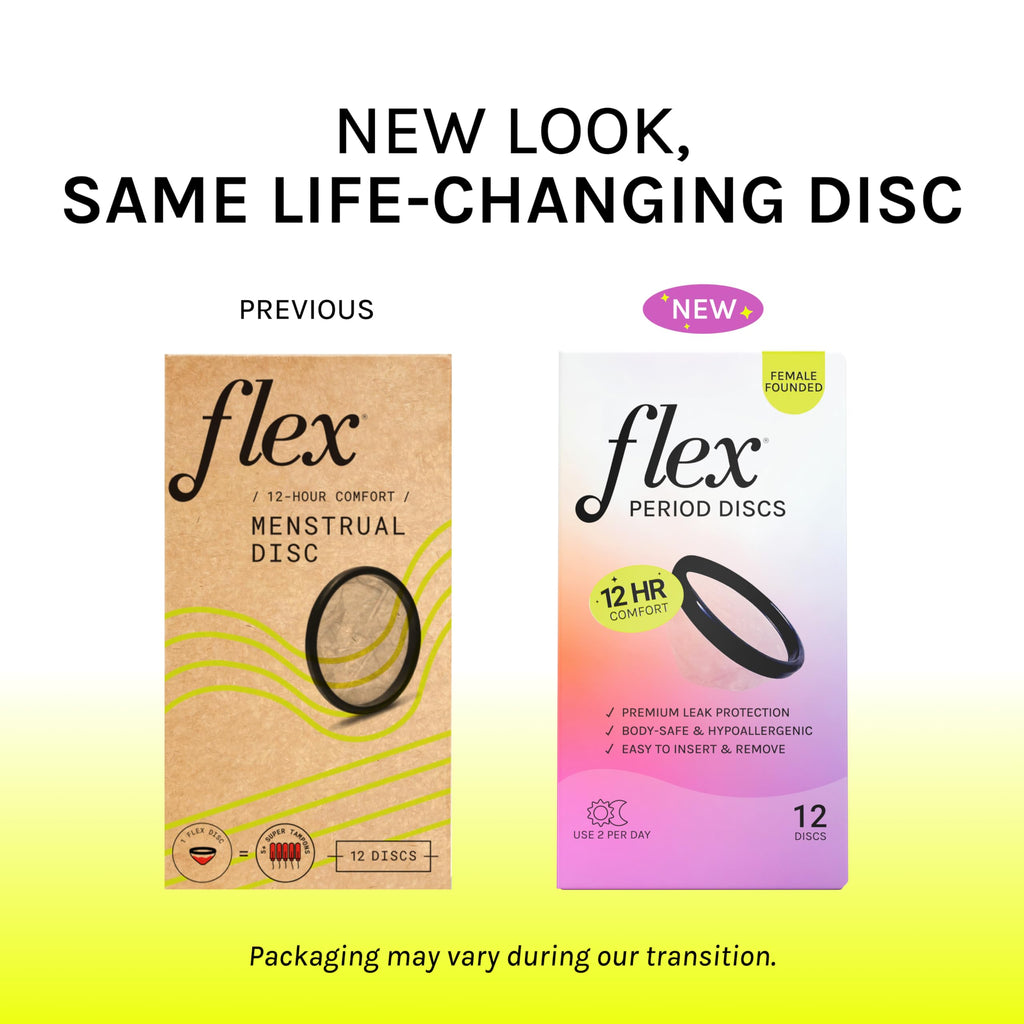 Flex Menstrual Discs | Disposable Period Discs | Reduce Cramps & Dryness | Beginner-Friendly Tampon Alternative | Capacity of 5 Super Tampons | Made in Canada | 12 Count FLEX Au supplements