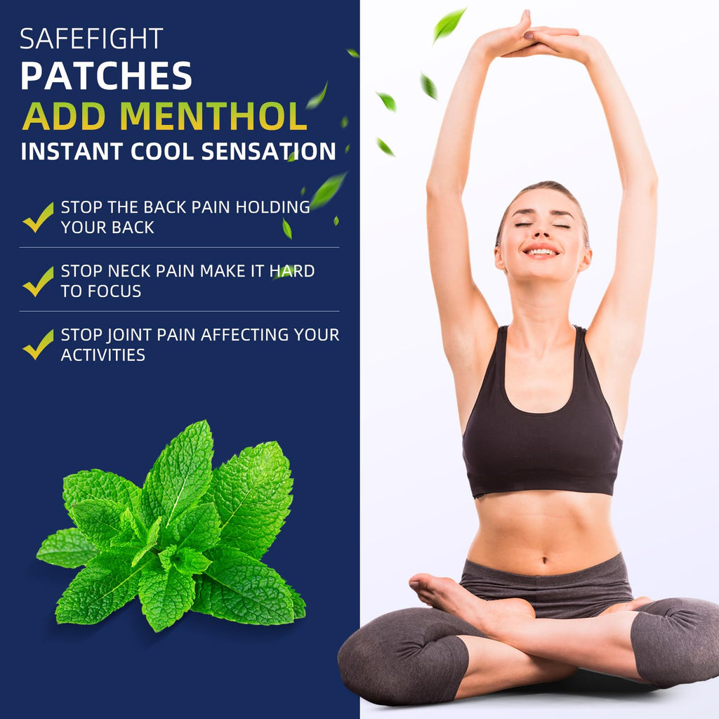 SafeFight 4% Lidocaine Pain Relief Patches 32 Count - Maximum Strength Relief for Back, Neck, Shoulder, Joint & Muscle Pain, Add Menthol, 12 Hour Long Lasting Relief Pains SafeFight Au supplements