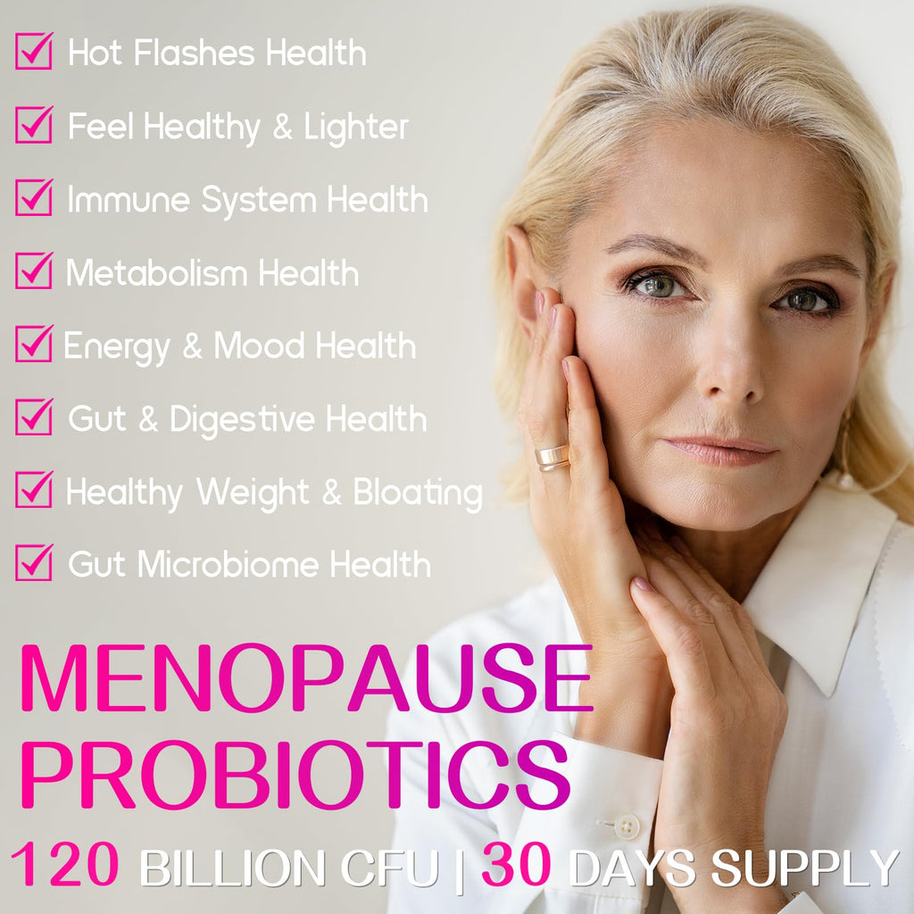 Negima Menopause Supplements for Women, 120 Billion CFUs Probiotics for Women, 13-in-1 Herbs & Botanicals Complex, for Menopause - 60 Caps Negima Au supplements