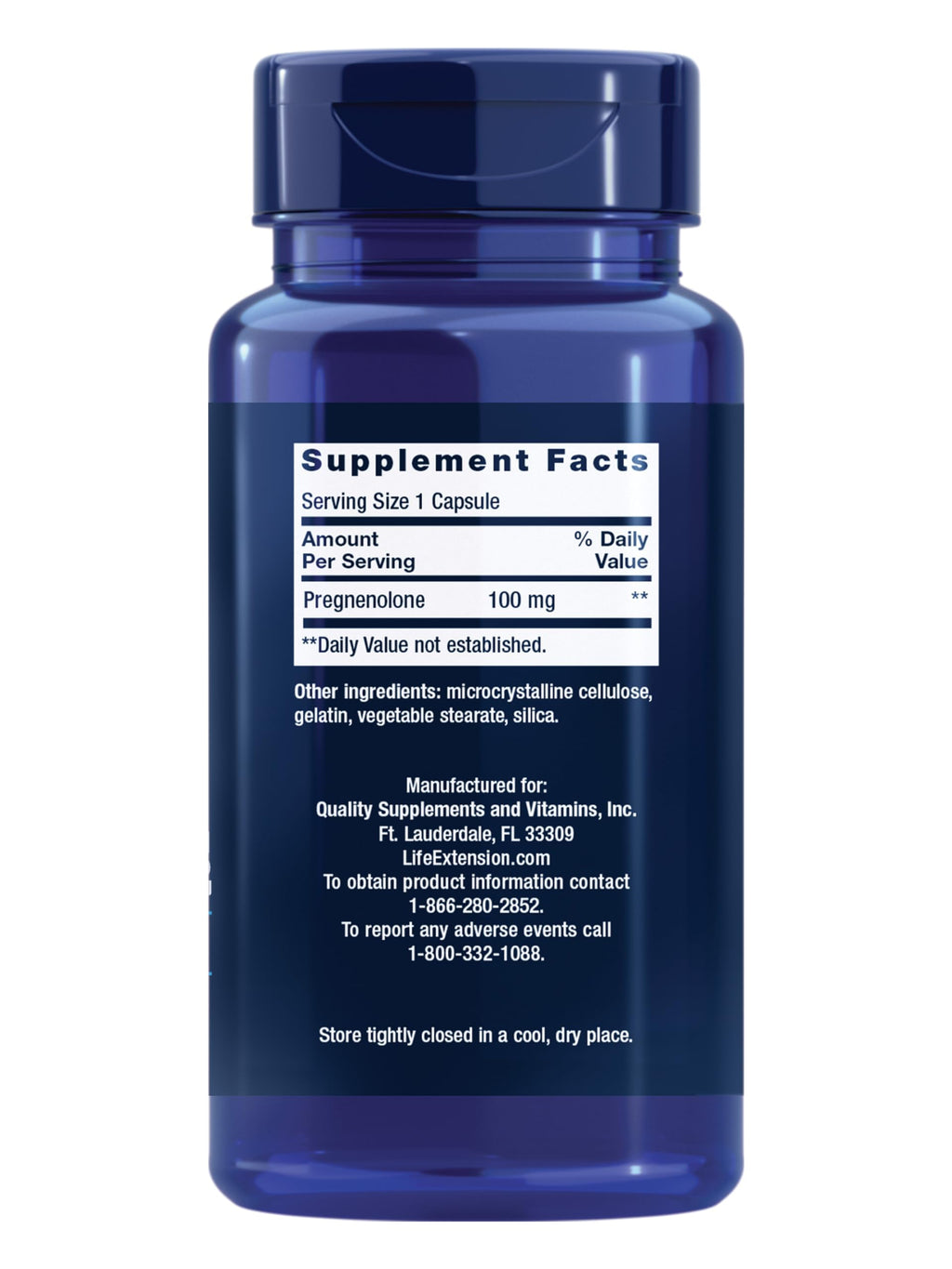 Life Extension Pregnenolone - Hormone Balance Supplement for Healthy Hormone Levels, 100 mg - Hormone Balance, Memory, Focus, Cognitive Health - Gluten-Free, Non-GMO, 100 Capsules Life Extension Au supplements