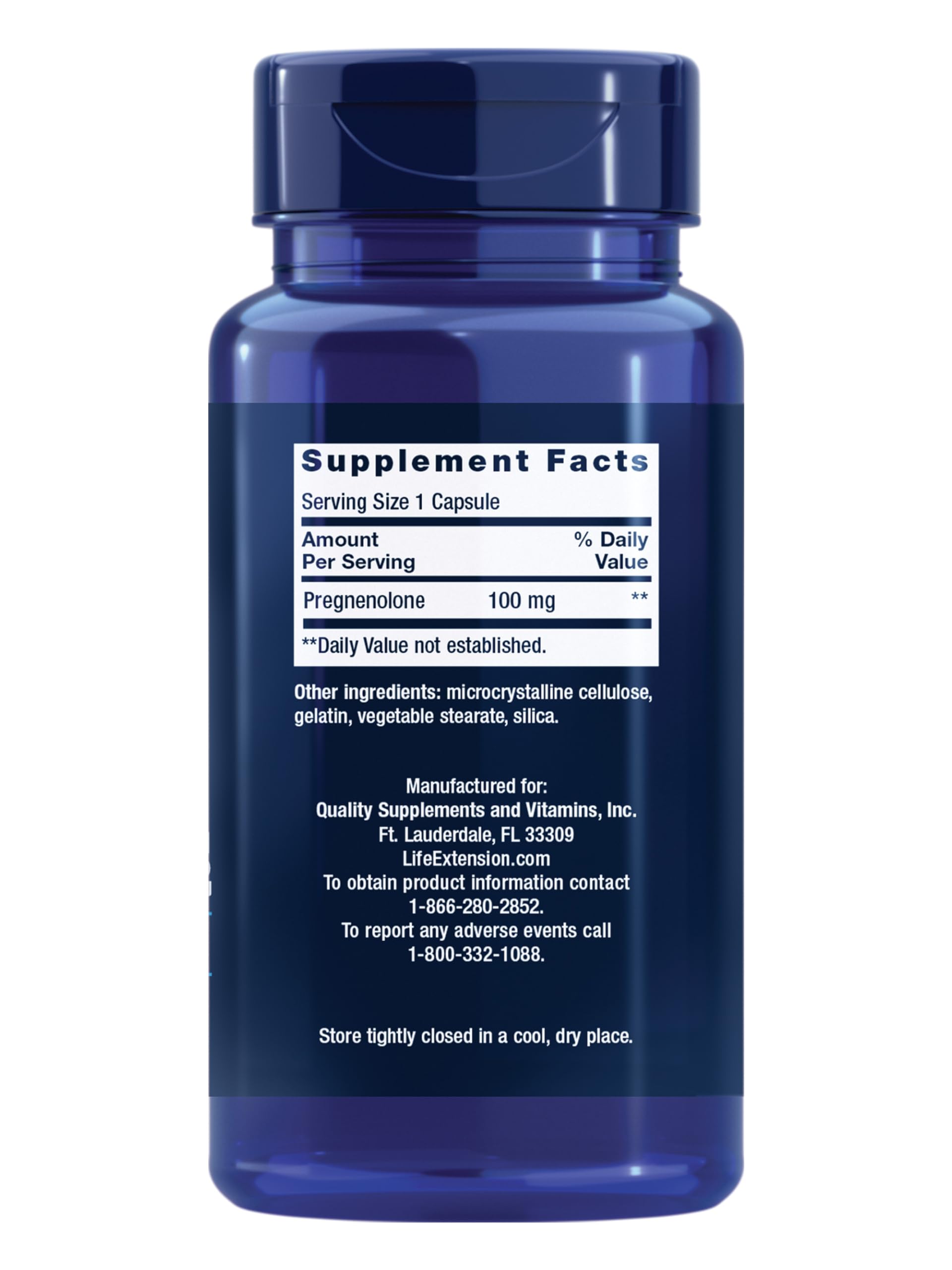 Life Extension Pregnenolone - Hormone Balance Supplement for Healthy Hormone Levels, 100 mg - Hormone Balance, Memory, Focus, Cognitive Health - Gluten-Free, Non-GMO, 100 Capsules Life Extension Au supplements