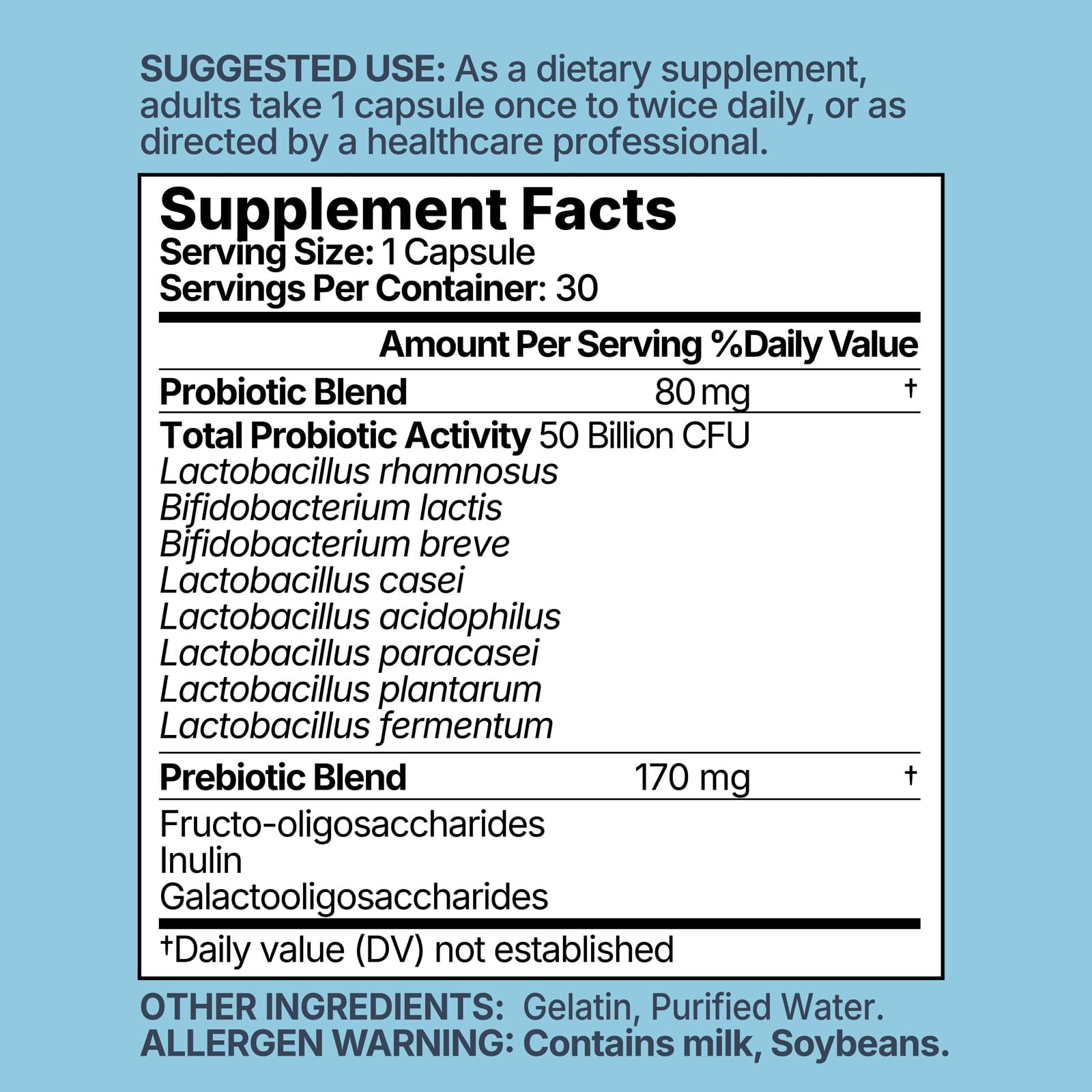 MISS PEP Probiotics 50 Billion CFU - 8 Unique Strains + 3 Prebiotics - Immune, Digestive & Gut Health - Supports Occasional Constipation, Diarrhea, Gas & Bloating - Probiotics for Women & Men - 30ct MISS PEP Au supplements