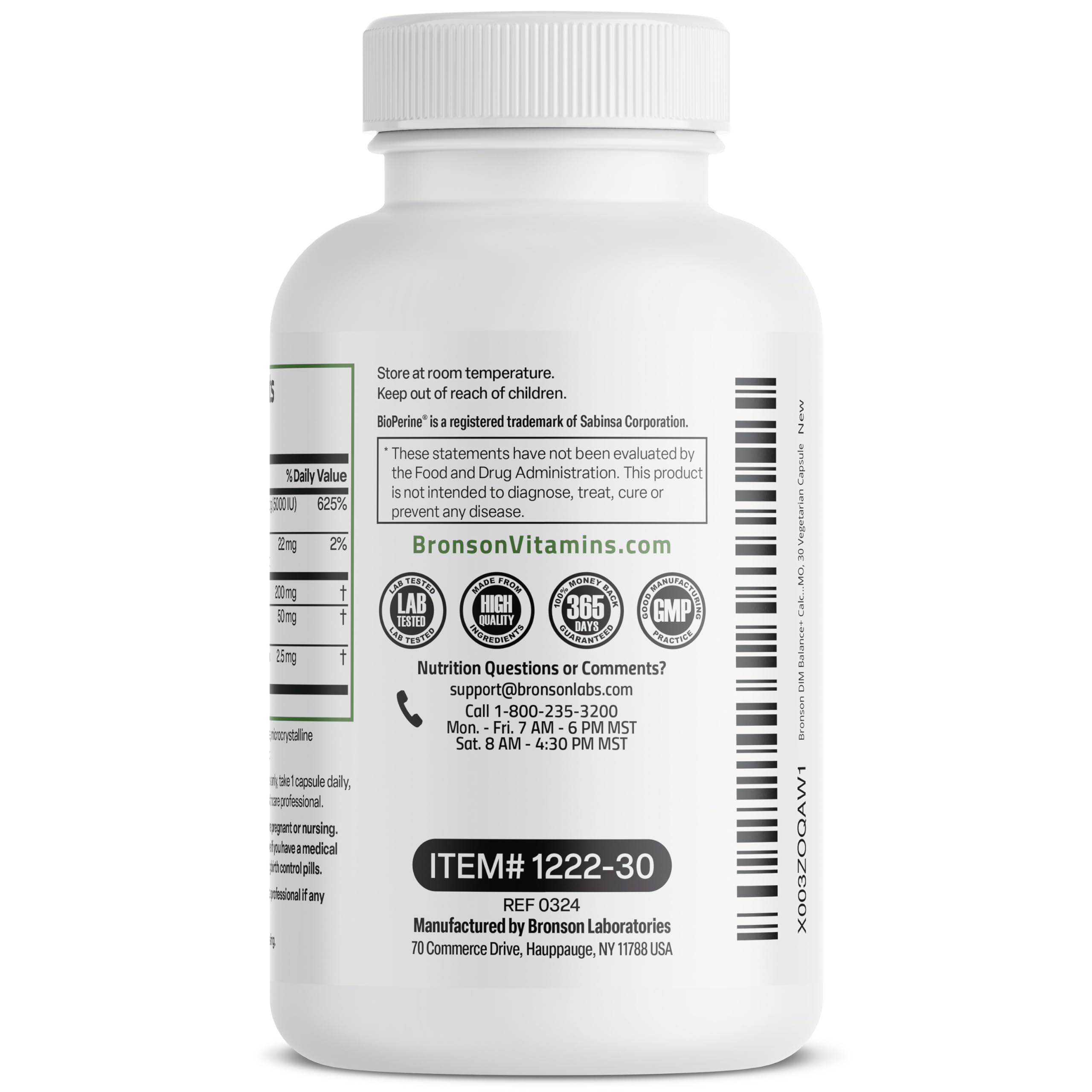 Bronson DIM Balance+ Calcium D-Glucarate, Broccoli Sprouts and Vitamin D3 200 MG of DIM per Capsule Supports Estrogen Metabolism and Balanced Hormone Levels Non-GMO, 30 Vegetarian Capsules Bronson Au supplements