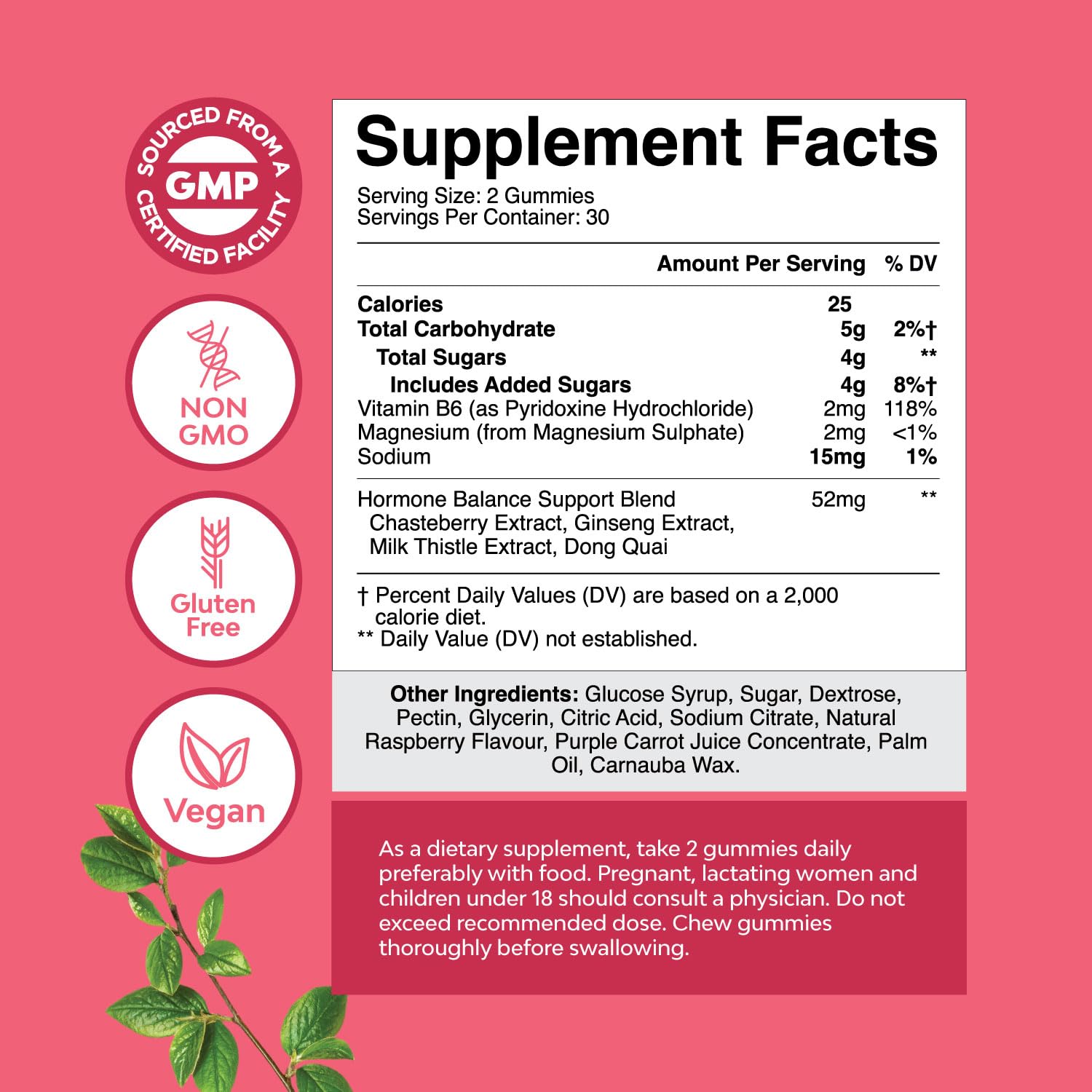 Hormone Balance for Women Gummies of All Ages - PMS Support Supplement for Women to Regulate Menstrual Cycle & Hormonal Balance Menopause & Mood Swings with Vitamin B6 & Dong Quai - 60 Chews Natures Craft Au supplements