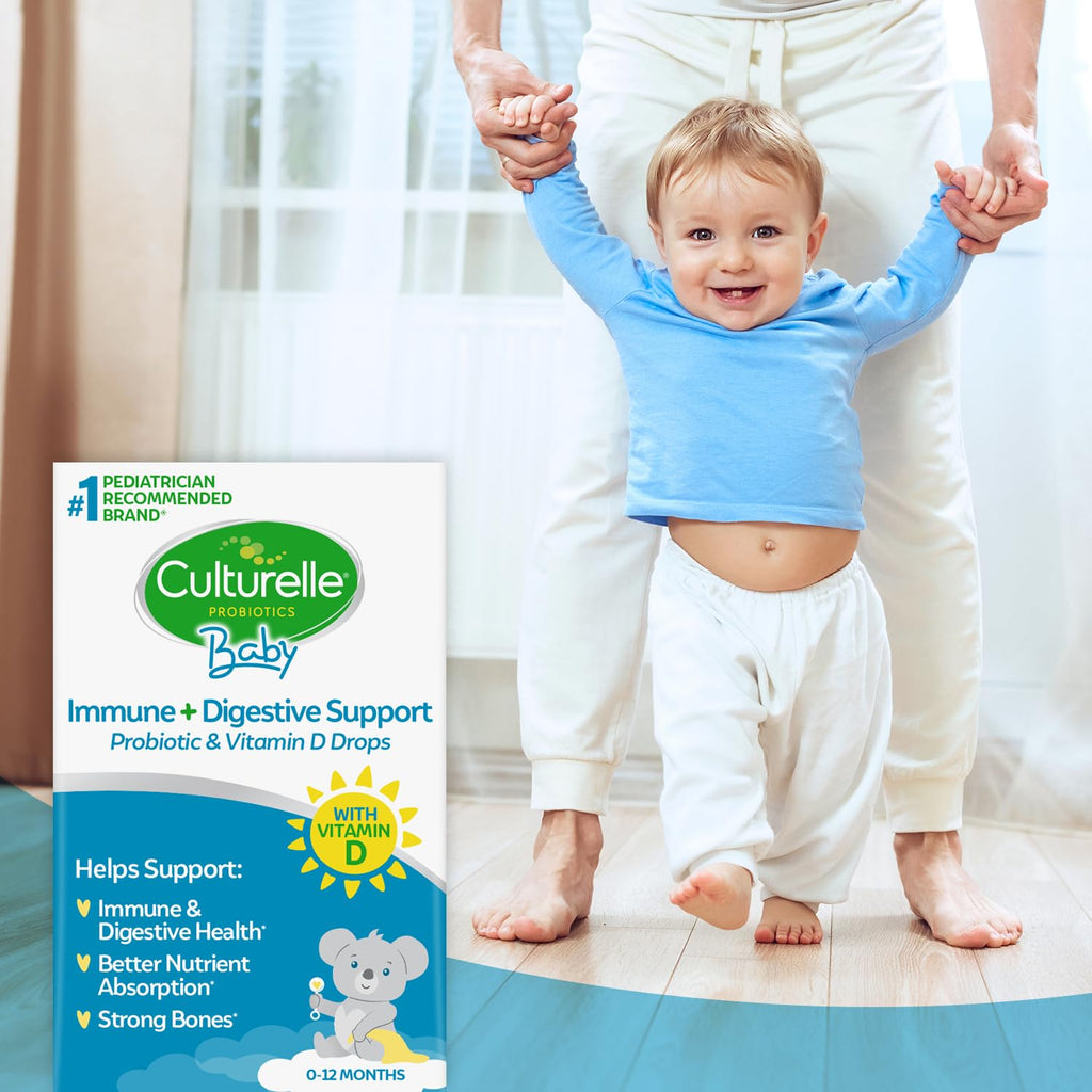 Culturelle Baby Probiotic Drops + Vitamin D, Immune & Digestive Health Support for Babies, Infants & Newborns 0-12 Months