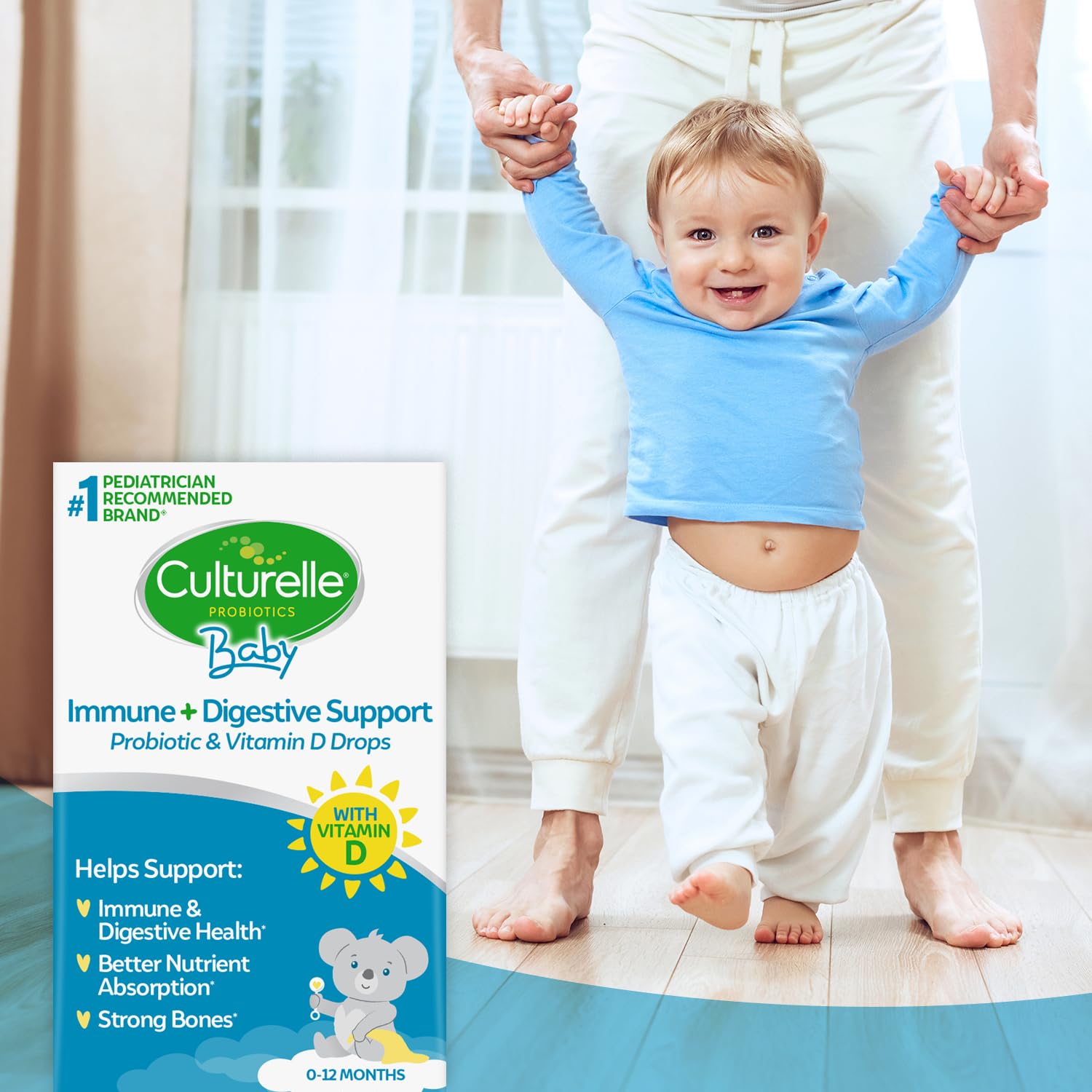 Culturelle Baby Probiotic Drops + Vitamin D, Immune & Digestive Health Support for Babies, Infants & Newborns 0-12 Months