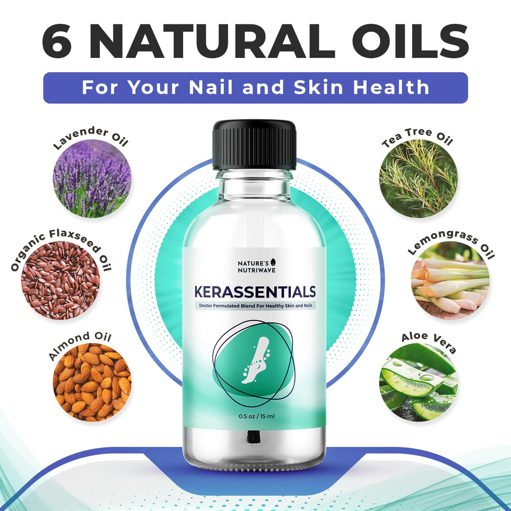 Nature’s NutriWave Kerassentials Oil, 8-IN-1 Plant-Based Formula, Natural Ingredients | Made in USA, No Stimulants