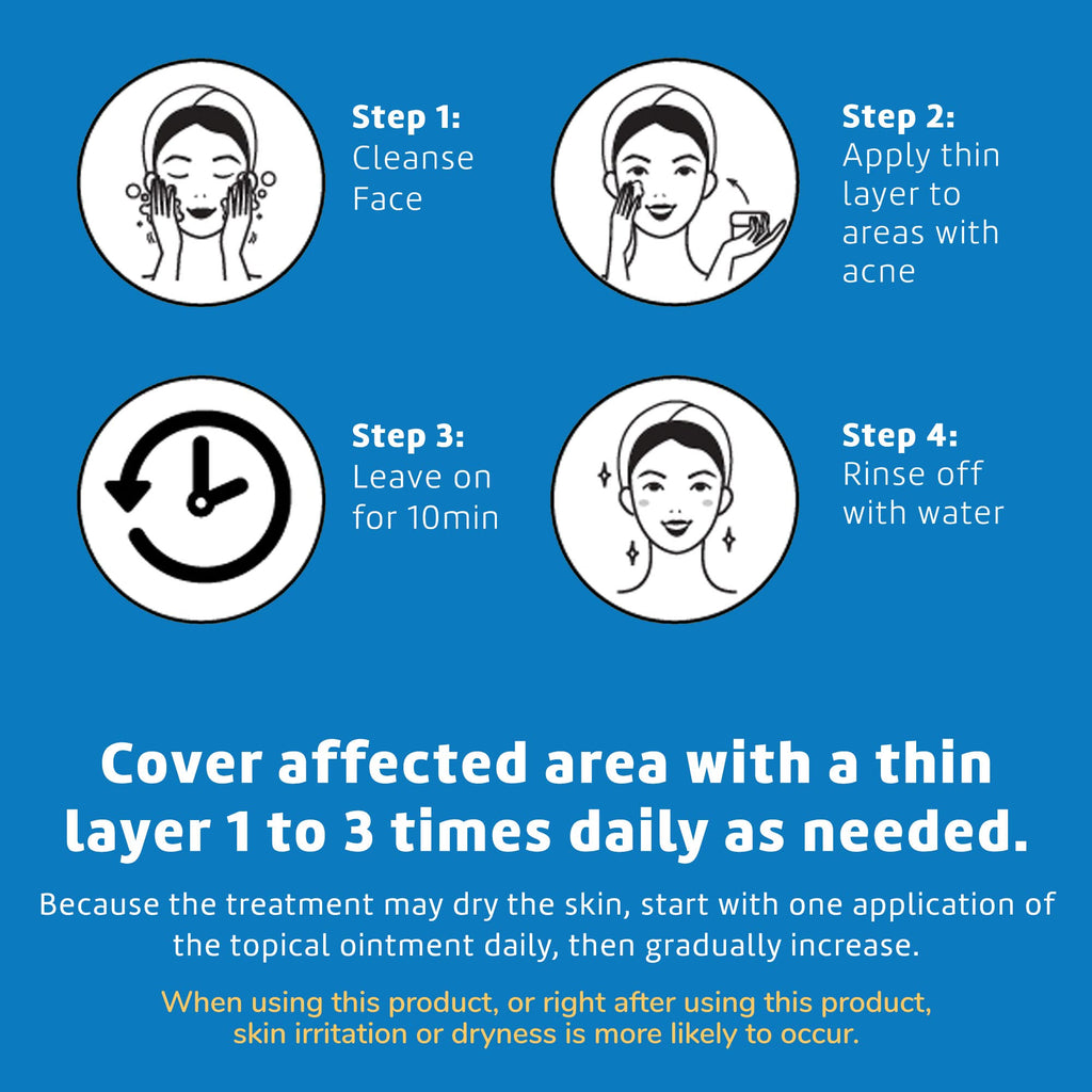 De La Cruz Sulfur Ointment - Cystic Acne Treatment for Face and Body - Daily 10 Min Spot Treatment Mask - Safe and Effective Game Changing Hormonal Acne