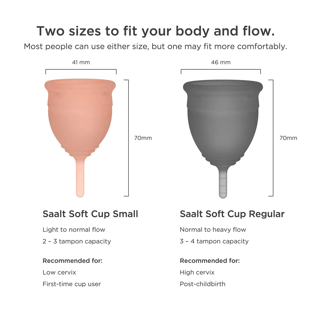 Saalt Soft Menstrual Cup - Best Sensitive Reusable Period Cup - Wear for 12 Hours - Tampon and Pad saalt Au supplements
