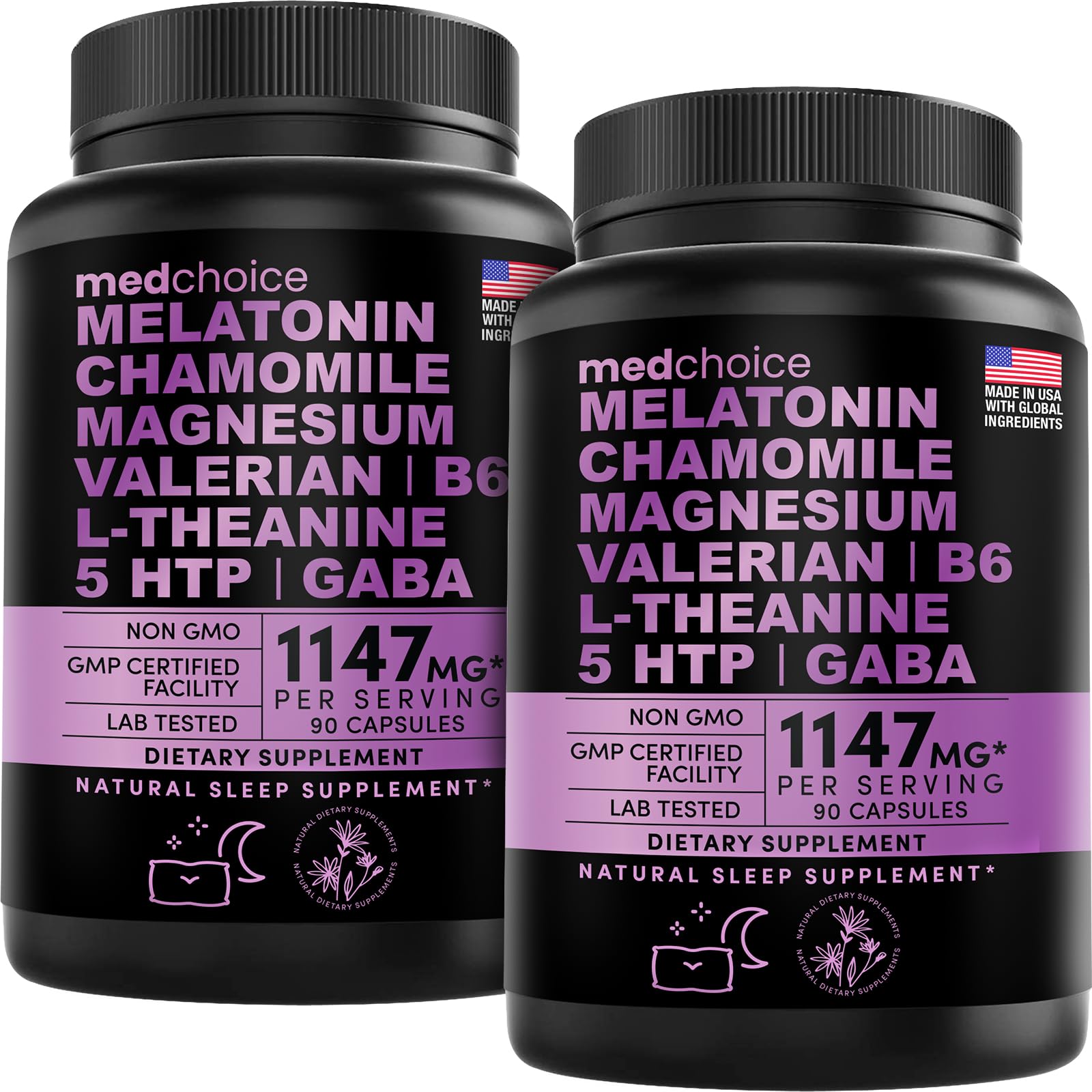 10-in-1 Melatonin Capsules - Melatonin 5mg Natural Sleep Aid for Adults MEDCHOICE Au supplements
