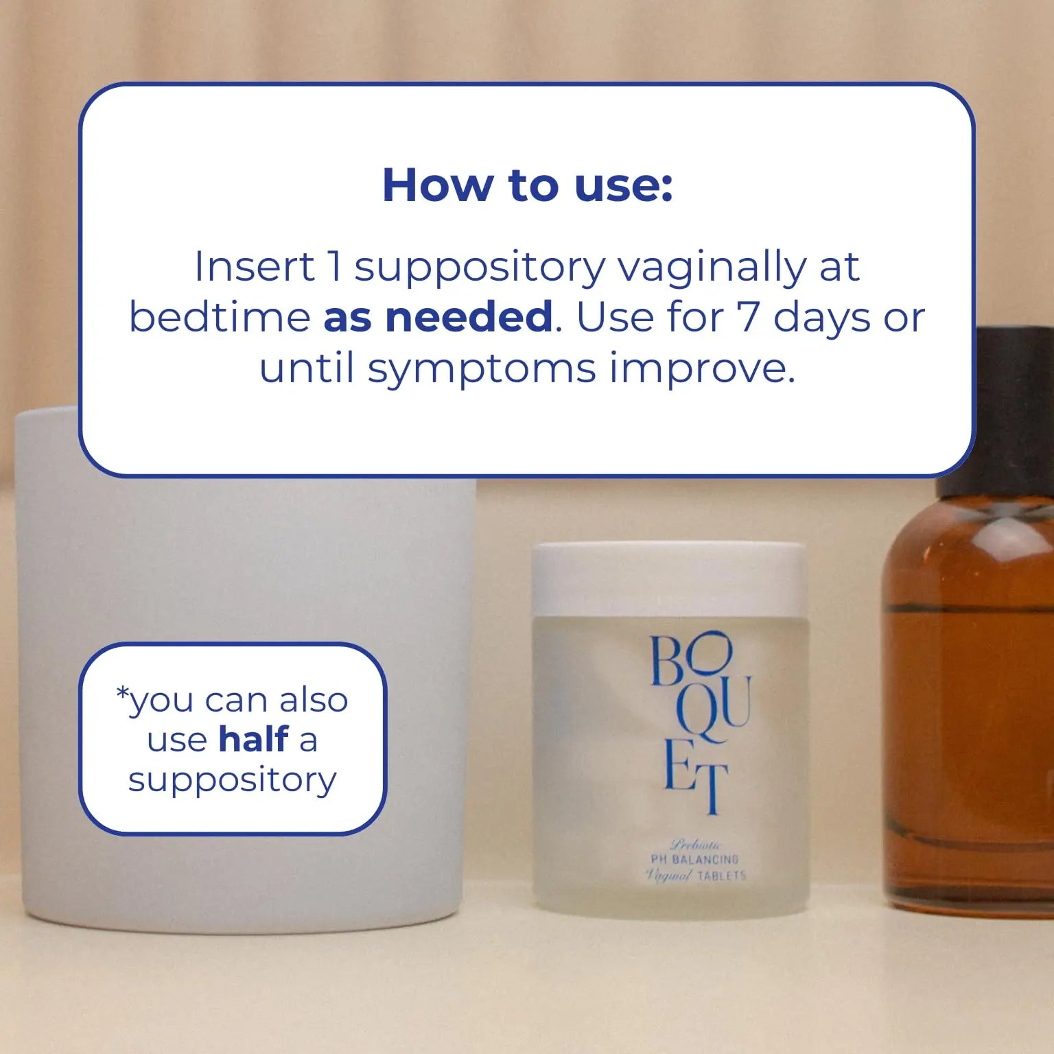 Boquet Vaginal Prebiotic Suppository- Relieve Odor, Prevent Bacterial Vaginosis, Balance pH Boquet Au supplements