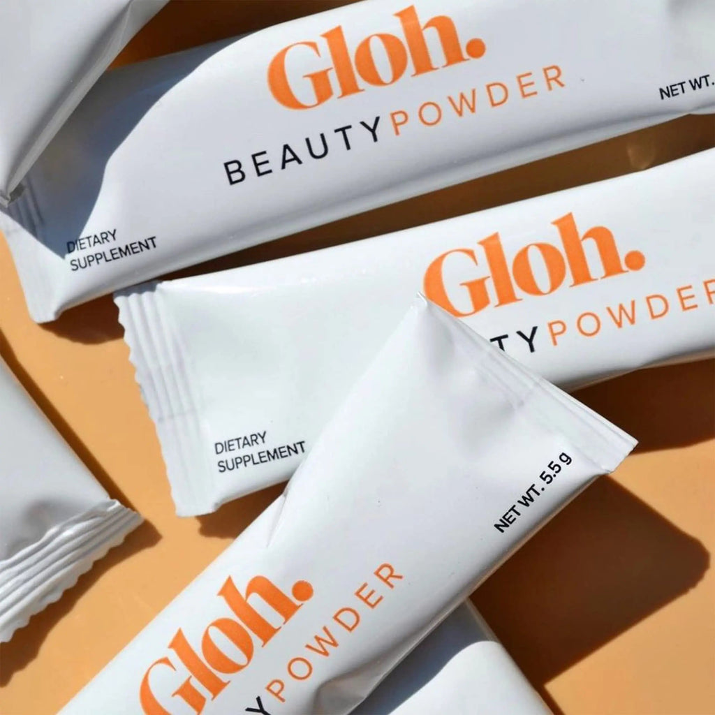 Gloh. Marine Collagen Powder for Women - Peach Flavor Collagen Supplements for Women with Hyaluronic Acid, Vitamin A, B2, B6 Gloh. Au supplements