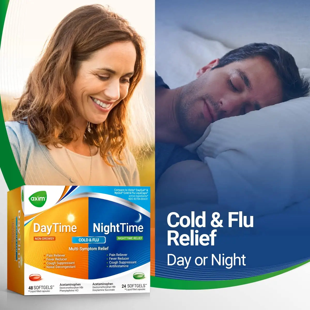 AXIM Day & Night 325-15-5-6.25 mg x 72 softgels AXIM Au supplements