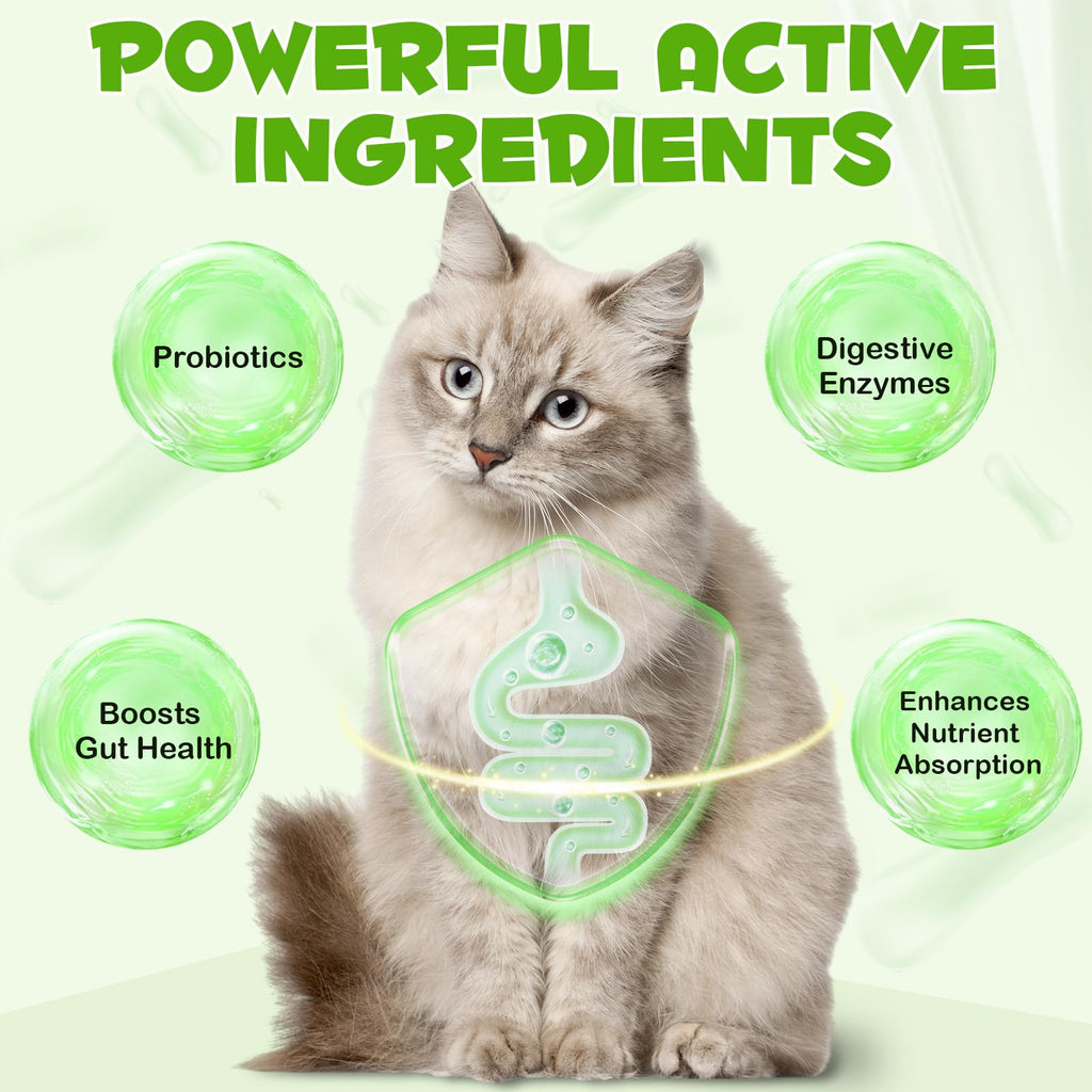 Liquid Cat Probiotic, Natural 3 in 1 Probiotic for Cats, Cat Digestive Support,Gut Health Support,Help with Diarrhea,Gas and Bloating, Cat Herbal Supplements- 60ml VOSIFSDIY Au supplements
