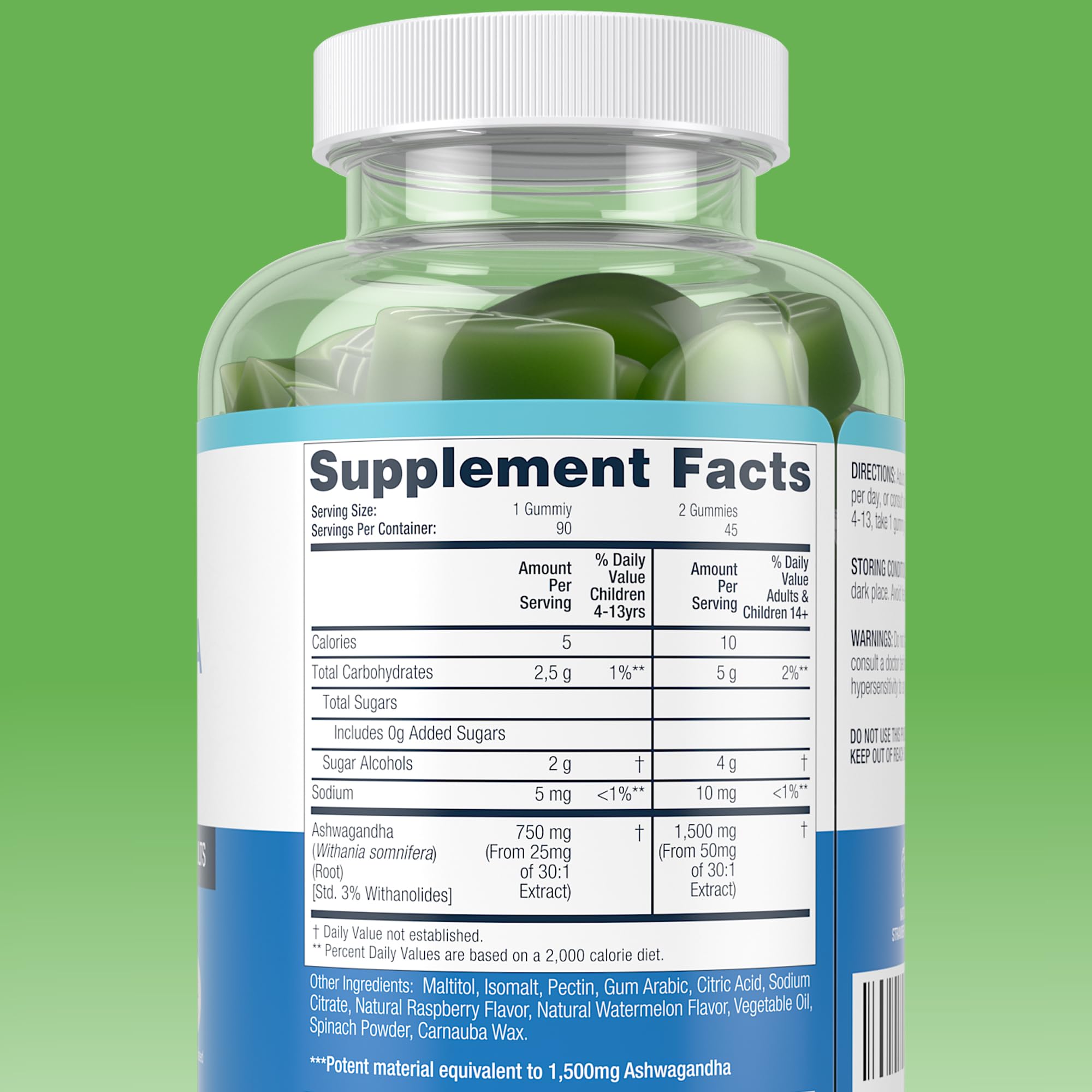 Sugar-Free Ashwagandha Gummies for Stress, Sleep & Mood Support - High-Potency 30:1 Ashwagandha Supplement Extract - Vegan Adaptogen Supplement for Women & Men, Natural Flavor, Plant-Based, 90 Gummies Purify Life Au supplements
