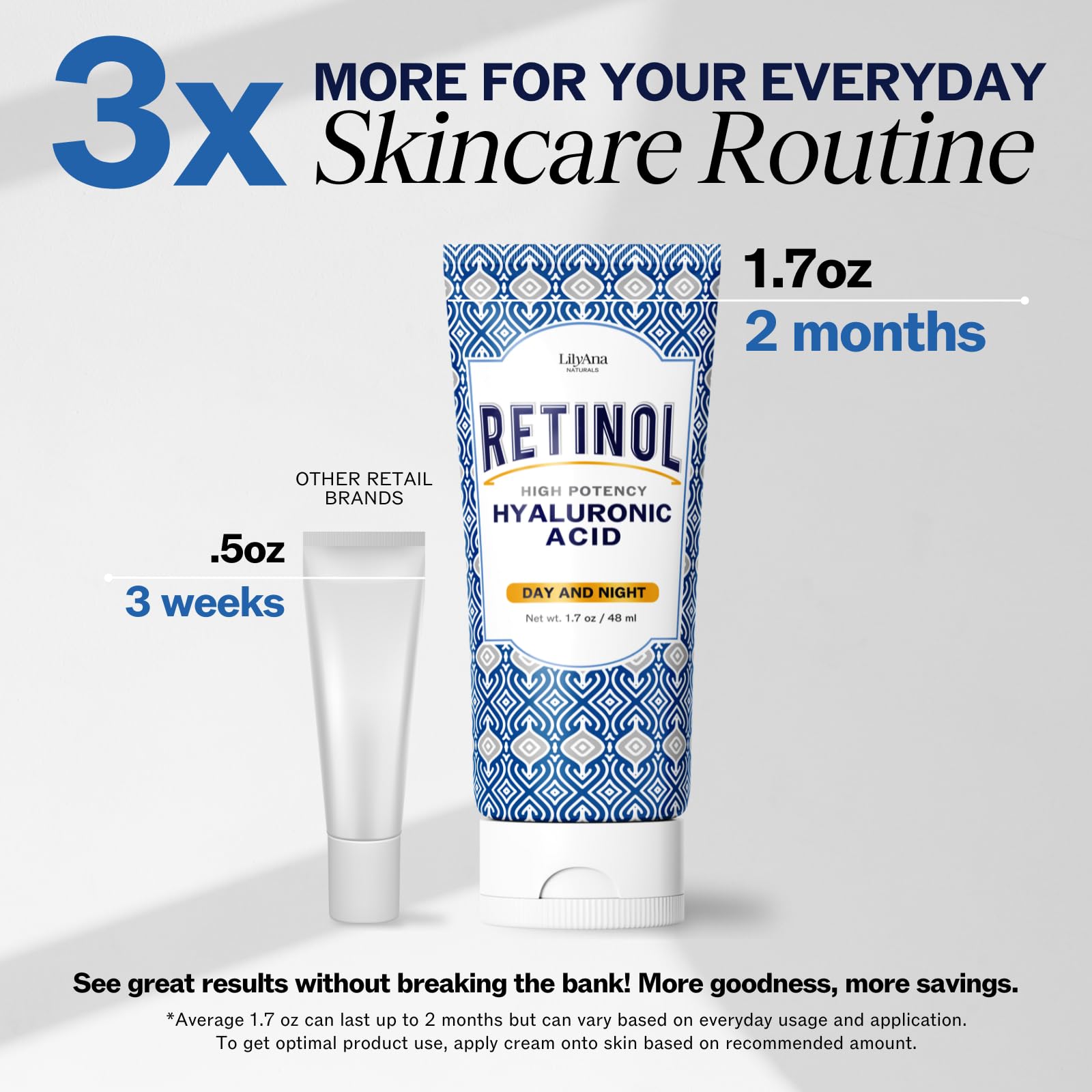 LilyAna Naturals Anti Aging Retinol Face Cream for Women – Wrinkle & Neck Cream for Firming, Retinol Moisturizer