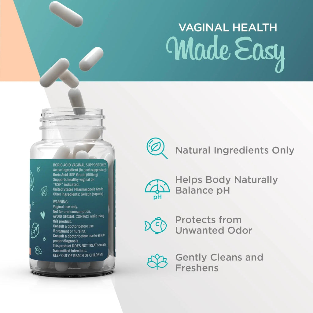 VeeFresh - VeeCleanse Boric Acid Vaginal Suppositories - Vaginal pH Balance Suppositories VeeFresh Au supplements