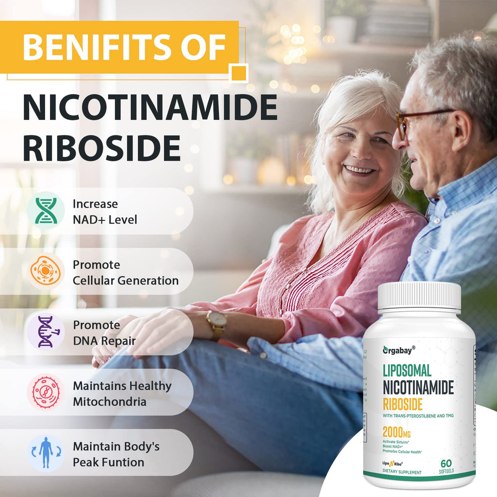 Liposomal Nicotinamide Riboside 2000 MG with TMG and Pterostilbene, Similar to NMN Supplements Boost NAD+, Support Healthy Aging, 240 Count Orgabay Au supplements
