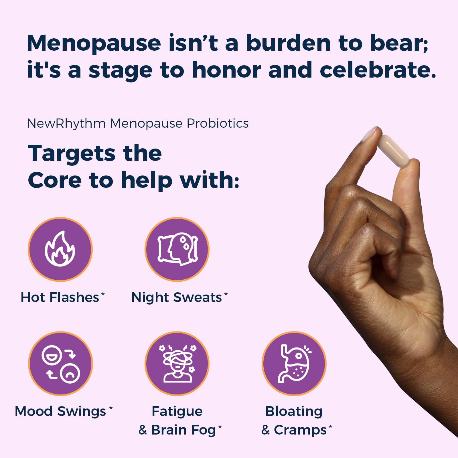 NewRhythm Menopause Probiotics for Women, 7-in-1 Relief, Prebiotics, Black Cohosh Trans-Resveratrol Chasteberry Red Clover Dong Quai, Hot Flashes Night Sweats, No Soy, No Estrogen, 30 Ct NewRhythm Au supplements